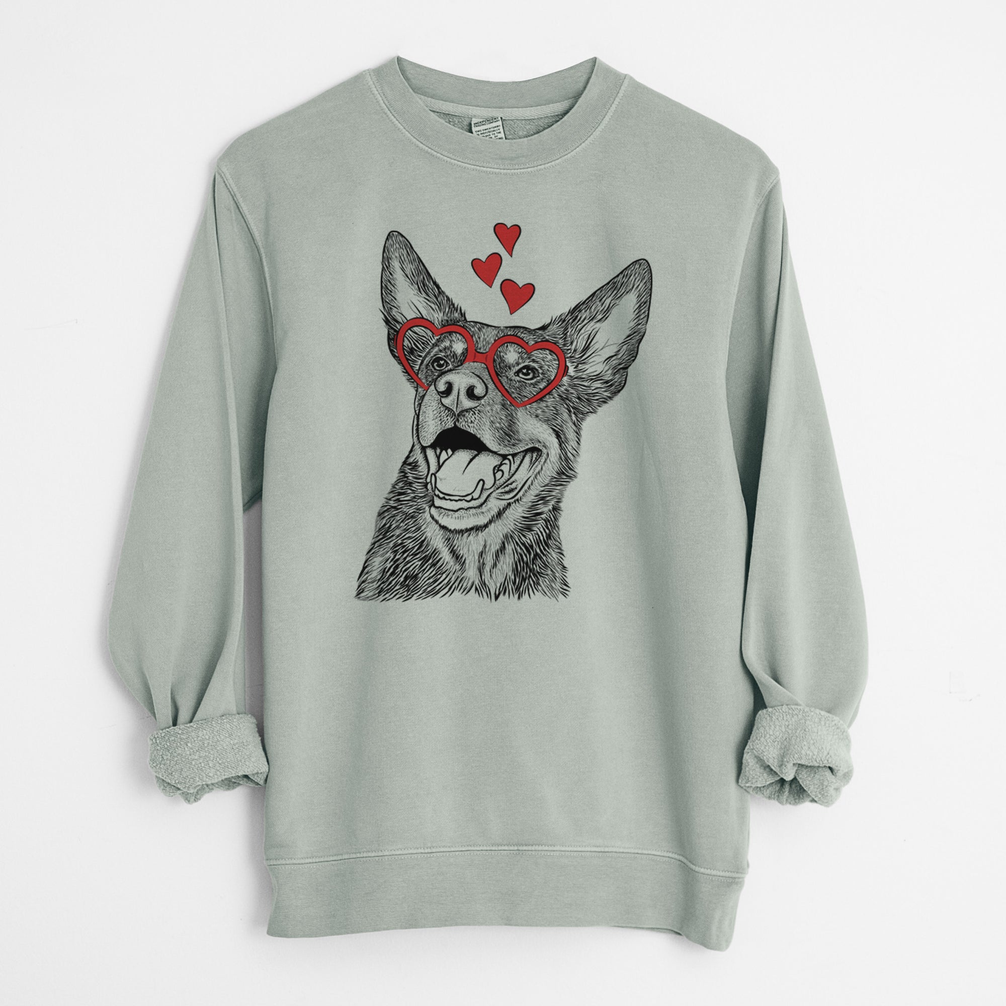 Valentine Tucker the Australian Kelpie - Unisex Pigment Dyed Crew Sweatshirt