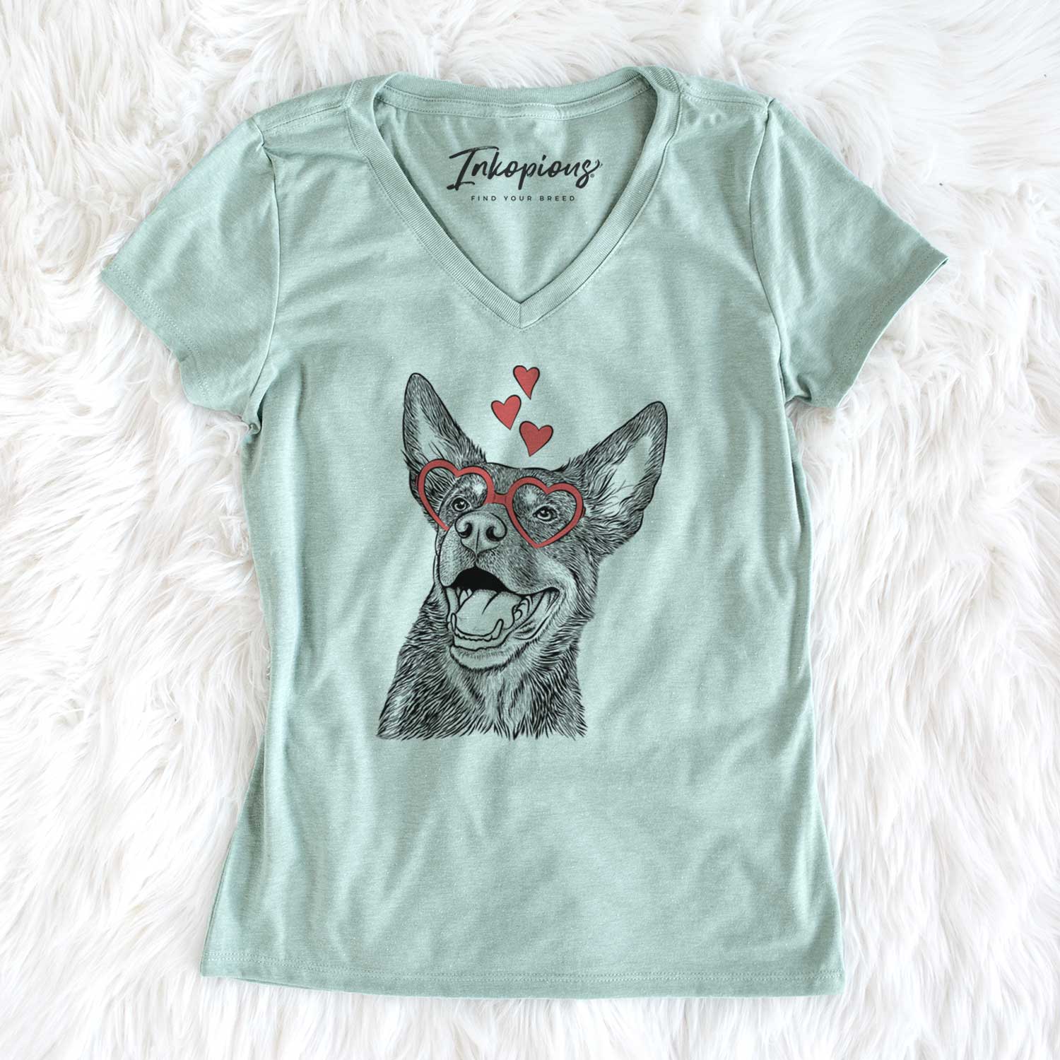 Valentine Tucker the Australian Kelpie - Women's V-neck Shirt