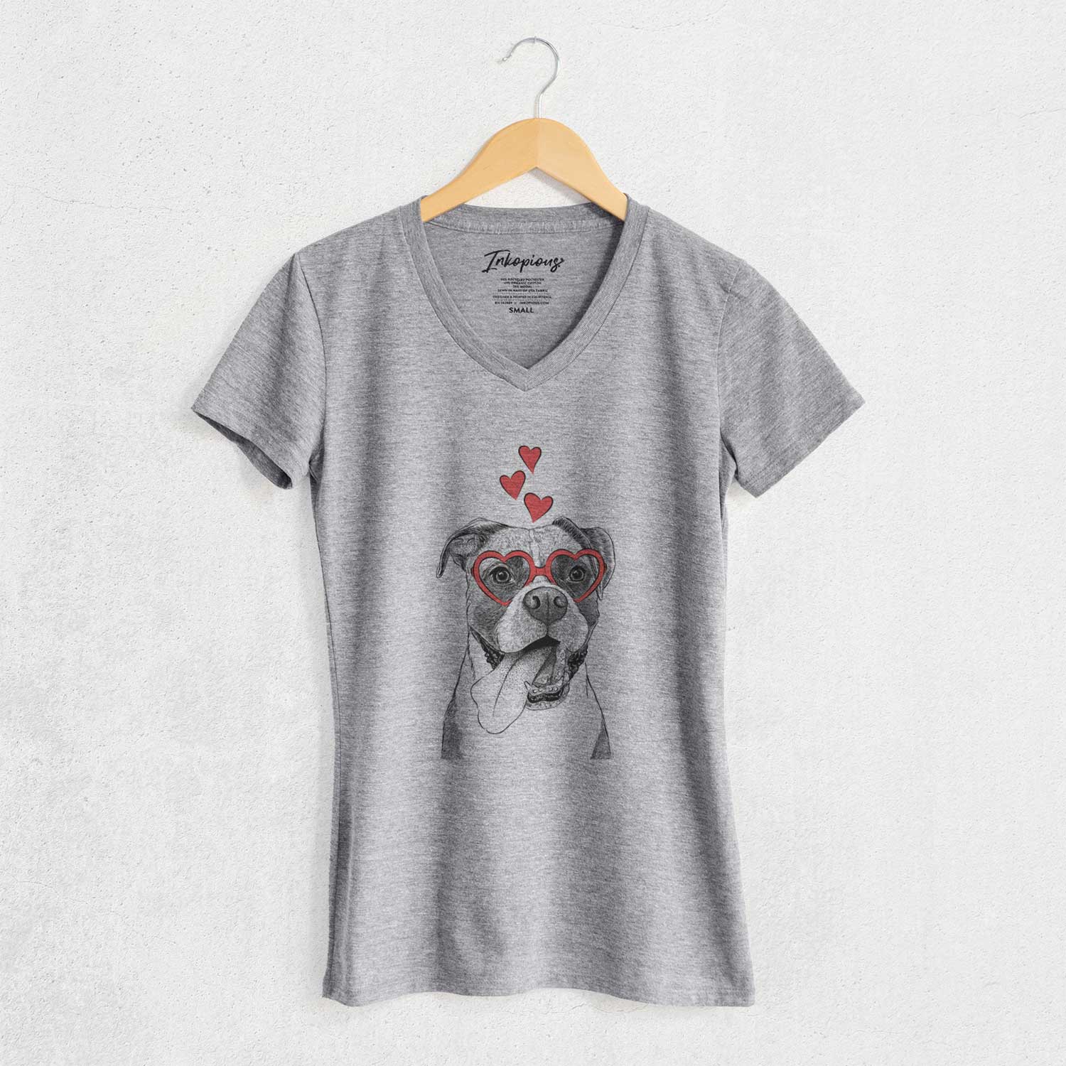 Valentine Tuckeroo the Boxer - Women's V-neck Shirt