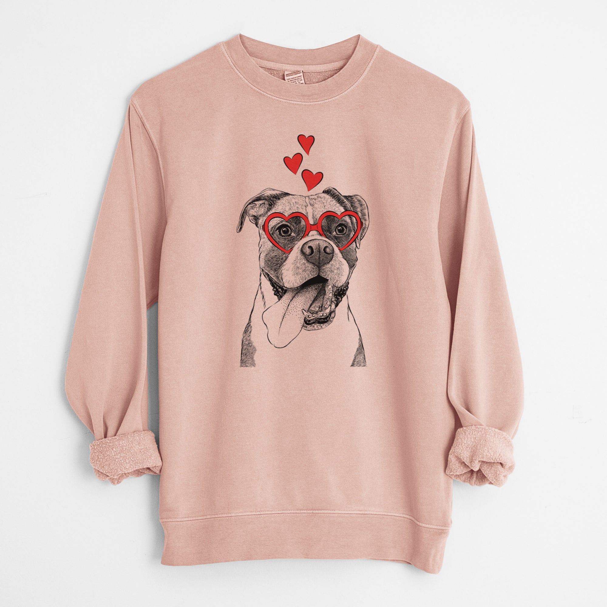 Valentine Tuckeroo the Boxer - Unisex Pigment Dyed Crew Sweatshirt