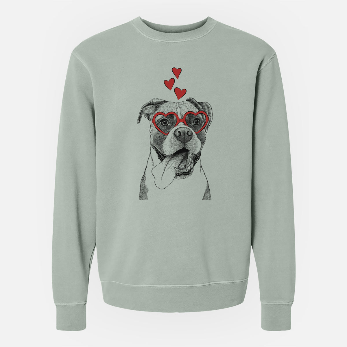 Valentine Tuckeroo the Boxer - Unisex Pigment Dyed Crew Sweatshirt