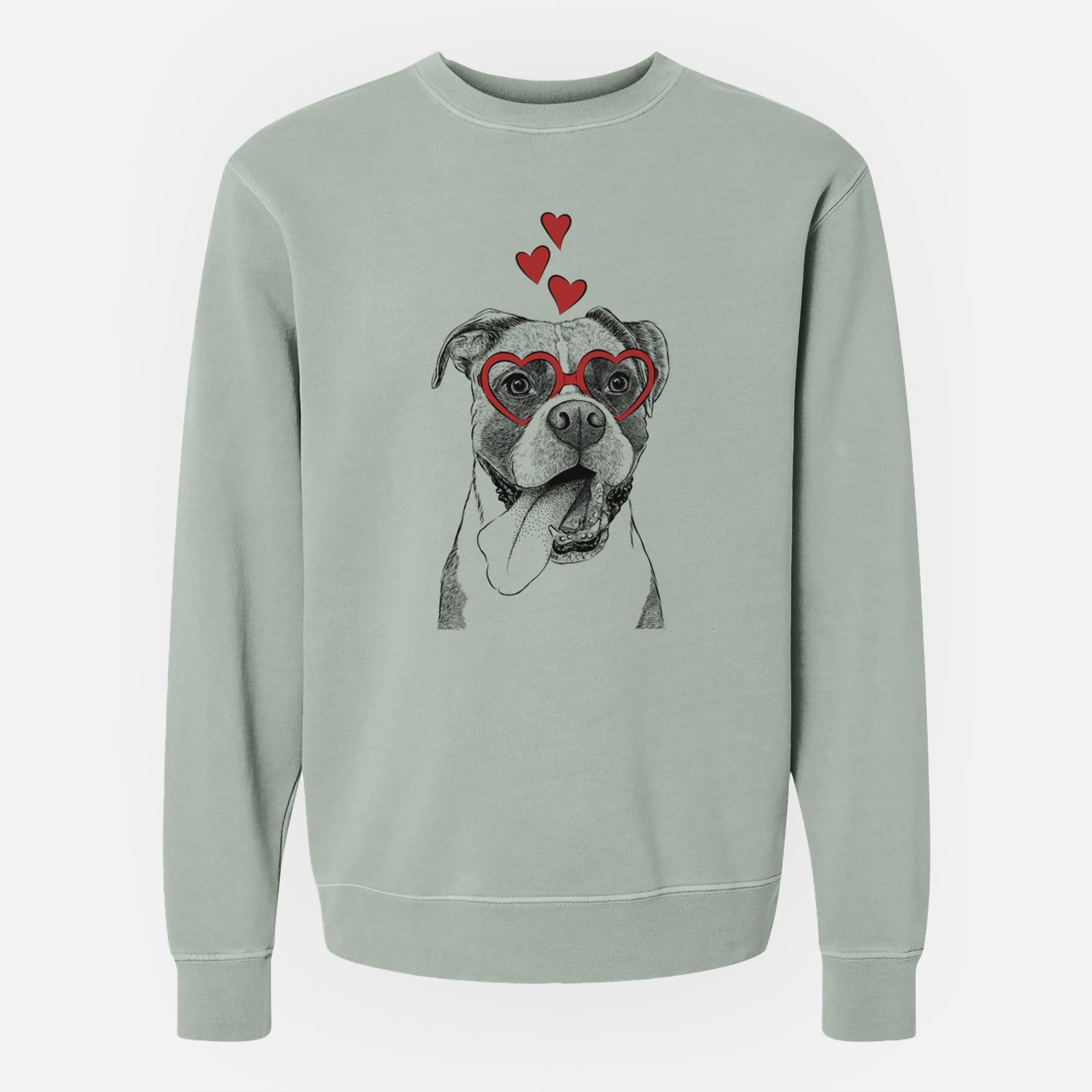 Valentine Tuckeroo the Boxer - Unisex Pigment Dyed Crew Sweatshirt