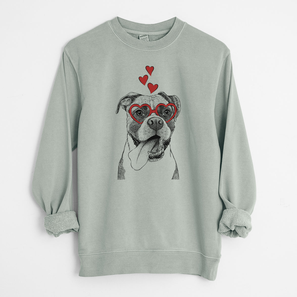 Valentine Tuckeroo the Boxer - Unisex Pigment Dyed Crew Sweatshirt