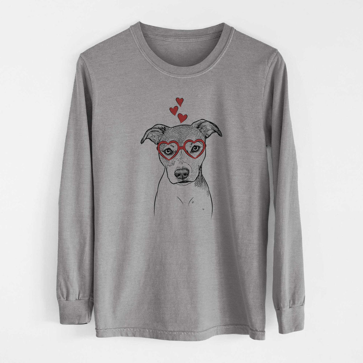 Valentine Tula the American Staffordshire Terrier Heeler Mix - Heavyweight 100% Cotton Long Sleeve