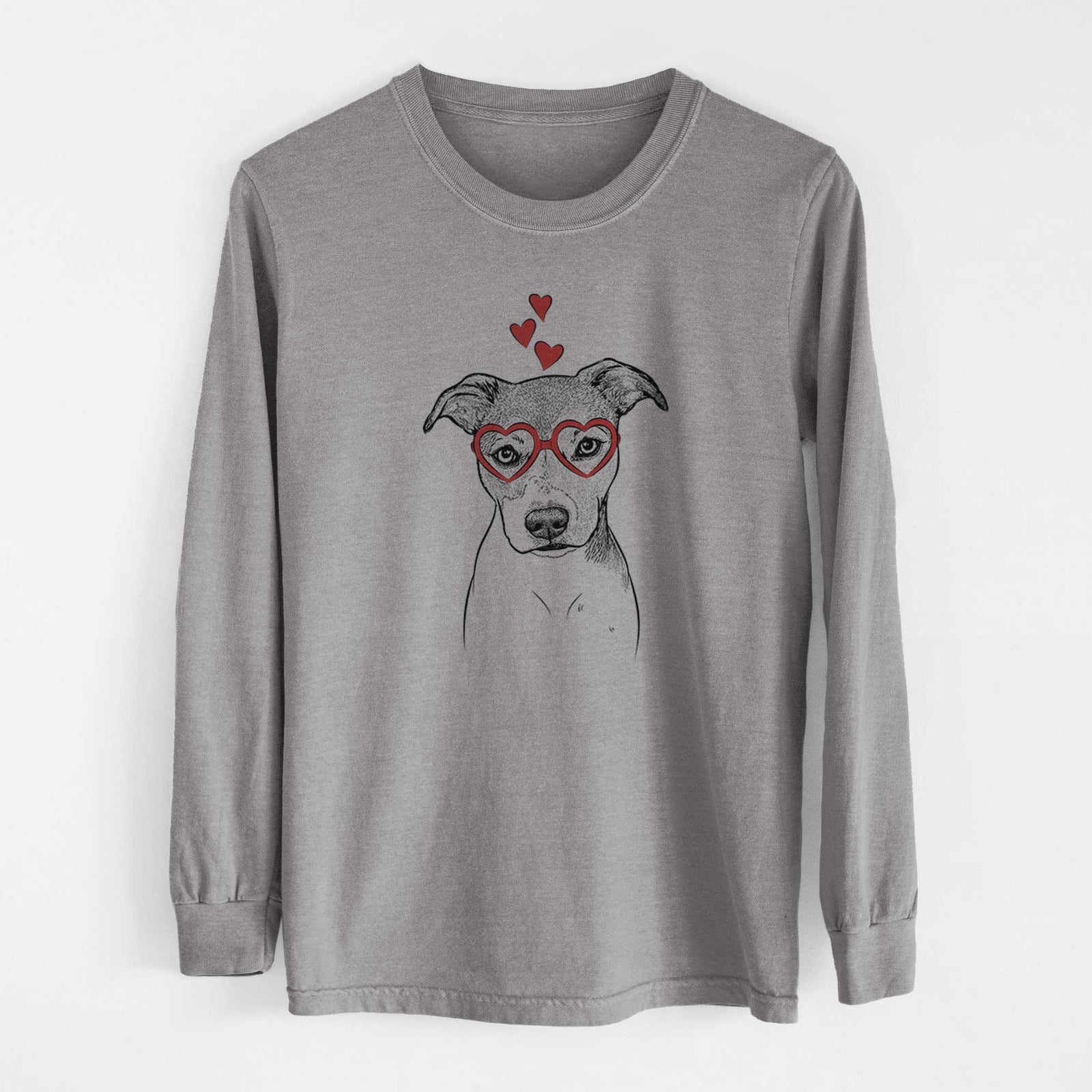 Valentine Tula the American Staffordshire Terrier Heeler Mix - Heavyweight 100% Cotton Long Sleeve