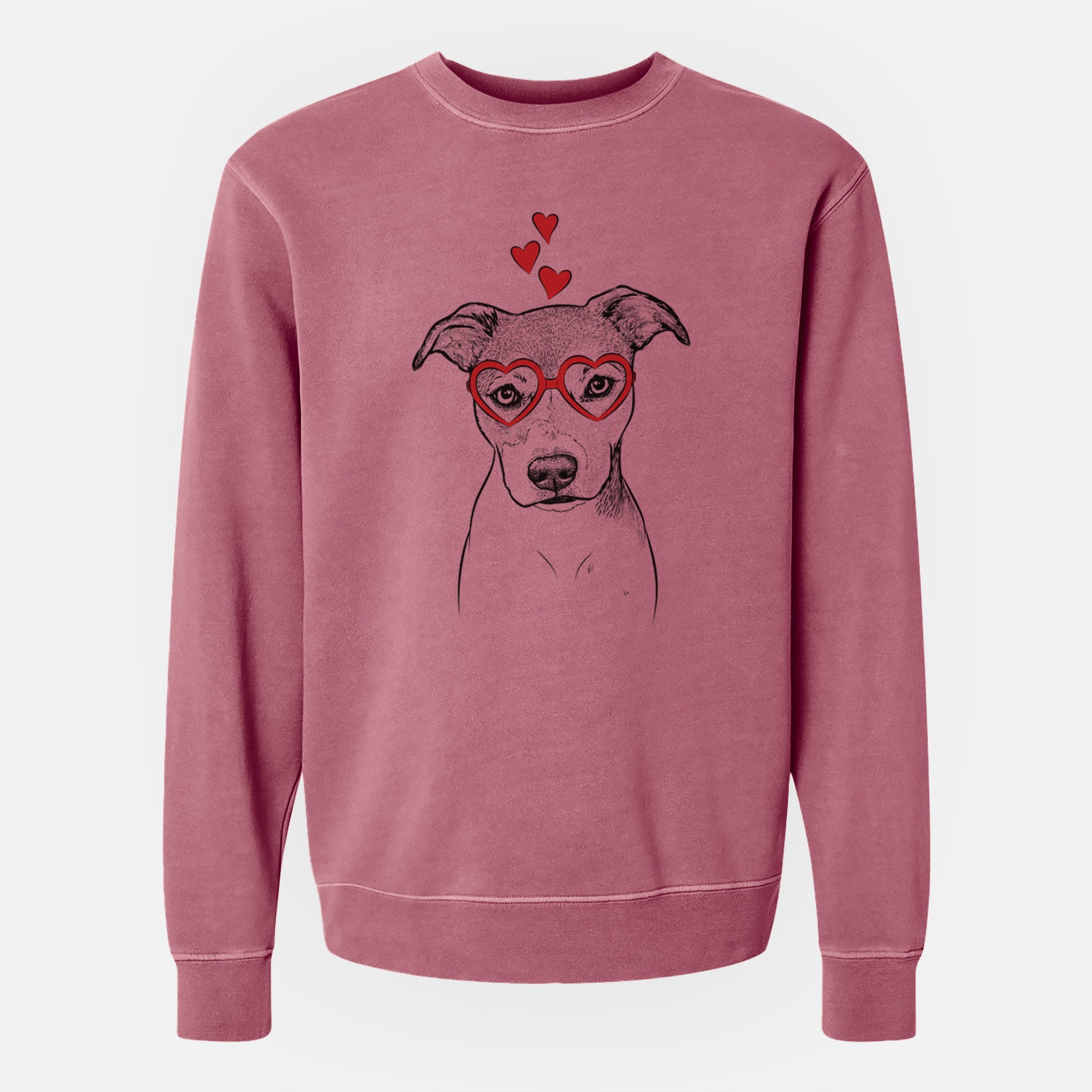 Valentine Tula the American Staffordshire Terrier Heeler Mix - Unisex Pigment Dyed Crew Sweatshirt