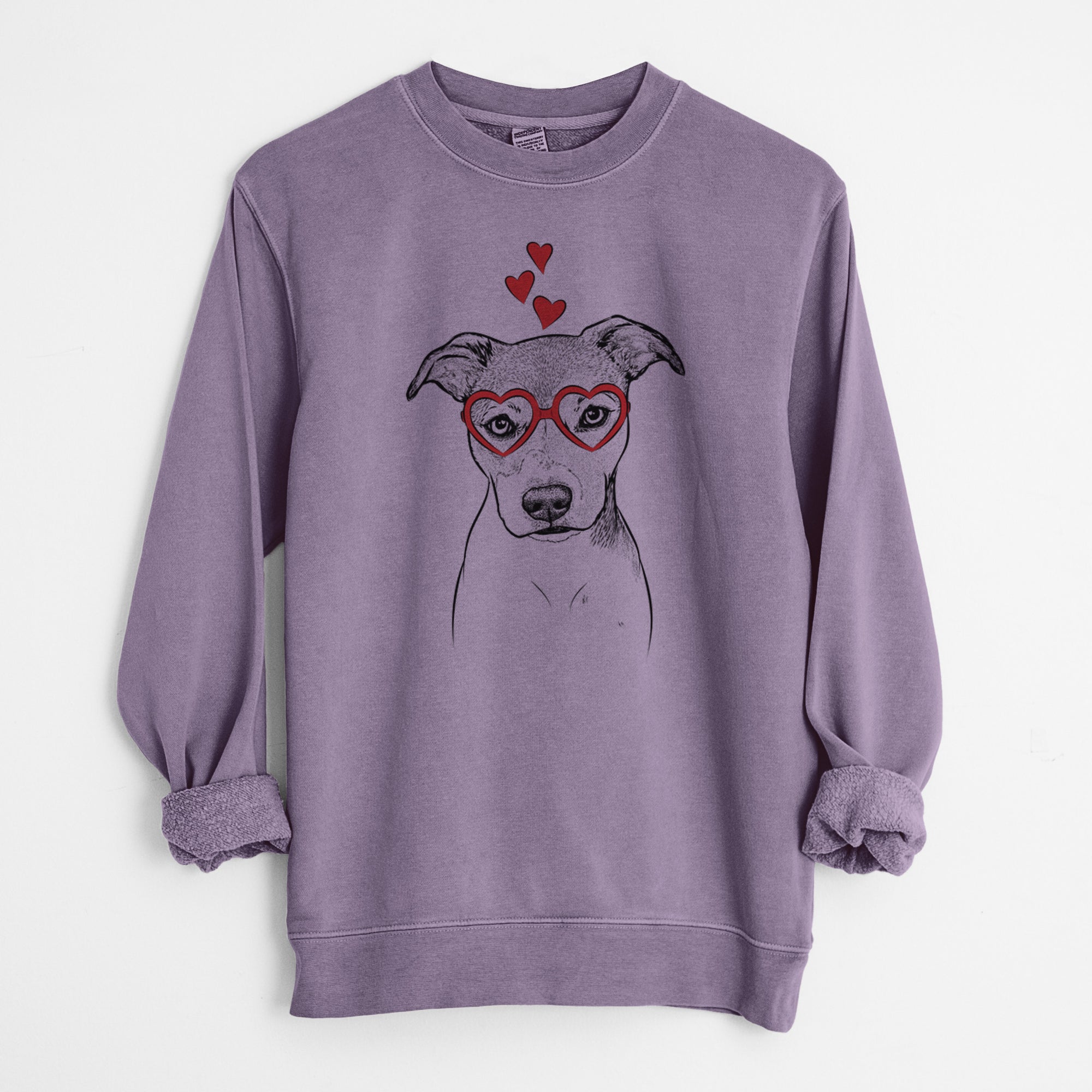 Valentine Tula the American Staffordshire Terrier Heeler Mix - Unisex Pigment Dyed Crew Sweatshirt