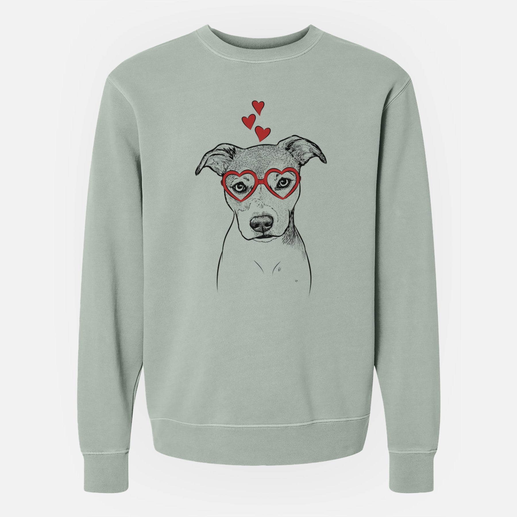 Valentine Tula the American Staffordshire Terrier Heeler Mix - Unisex Pigment Dyed Crew Sweatshirt