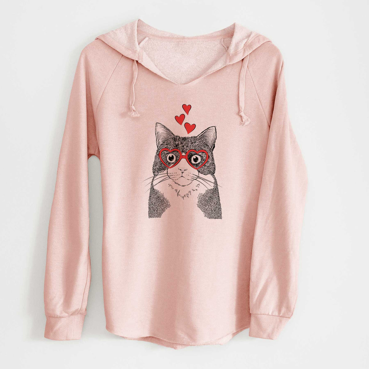 Valentine Tux the Tuxedo Cat - Cali Wave Hooded Sweatshirt