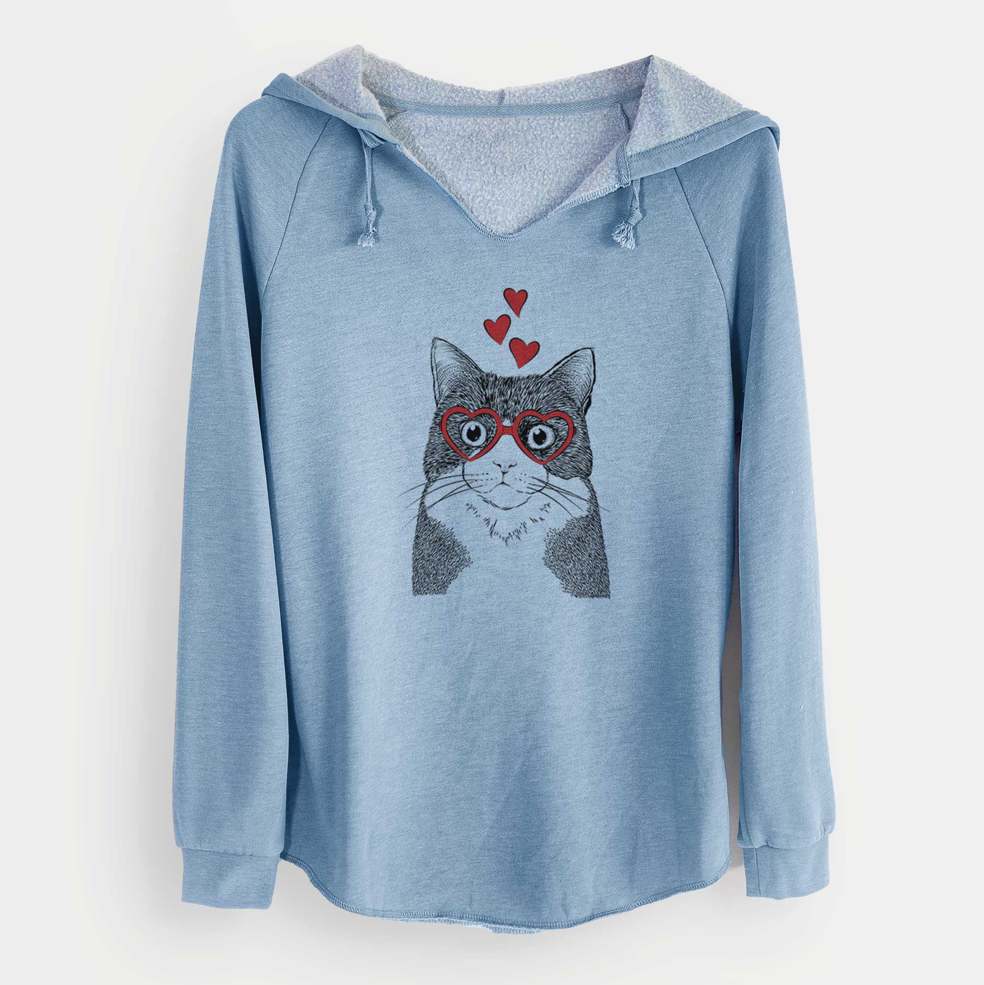 Valentine Tux the Tuxedo Cat - Cali Wave Hooded Sweatshirt