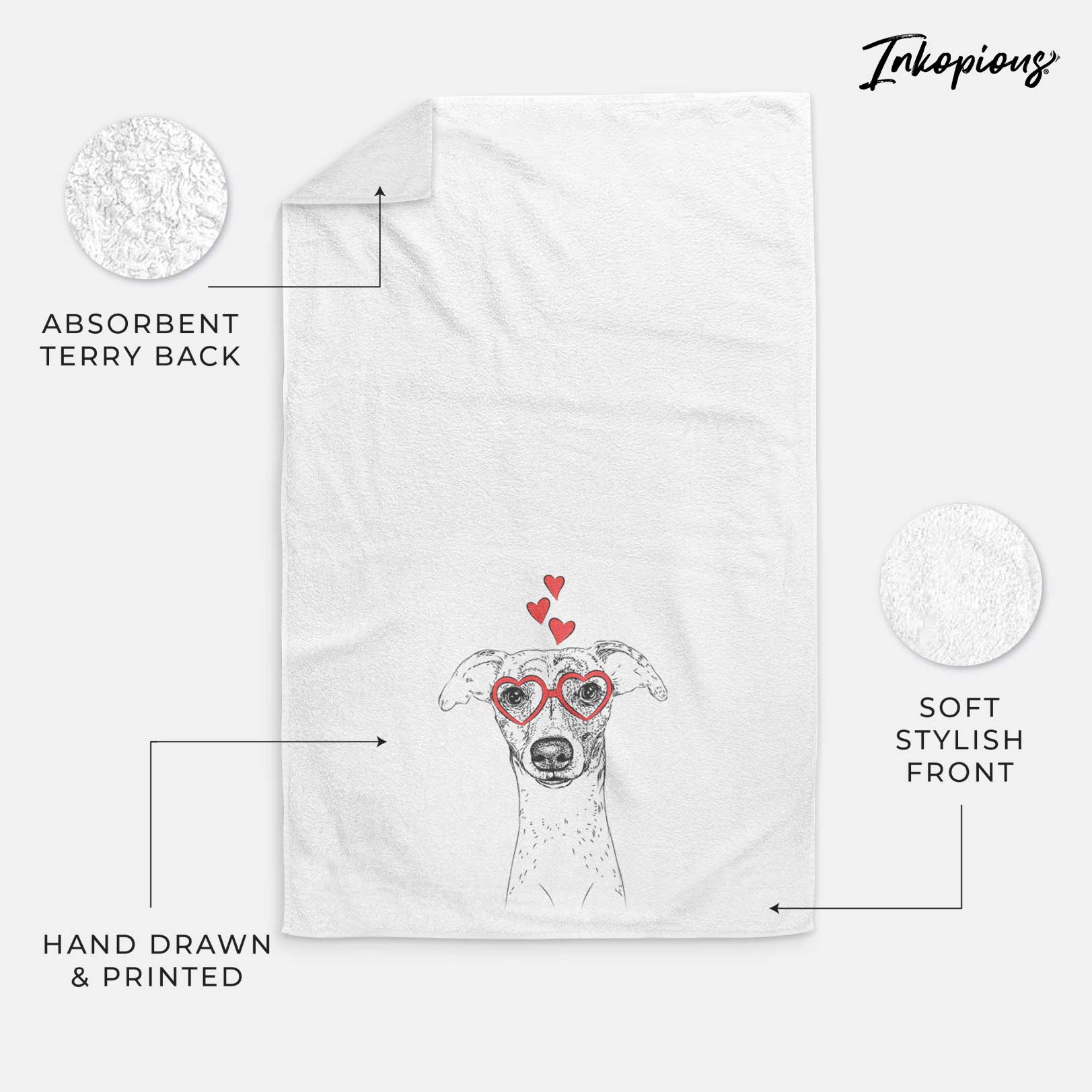 Twiggy the Whippet Decorative Hand Towel