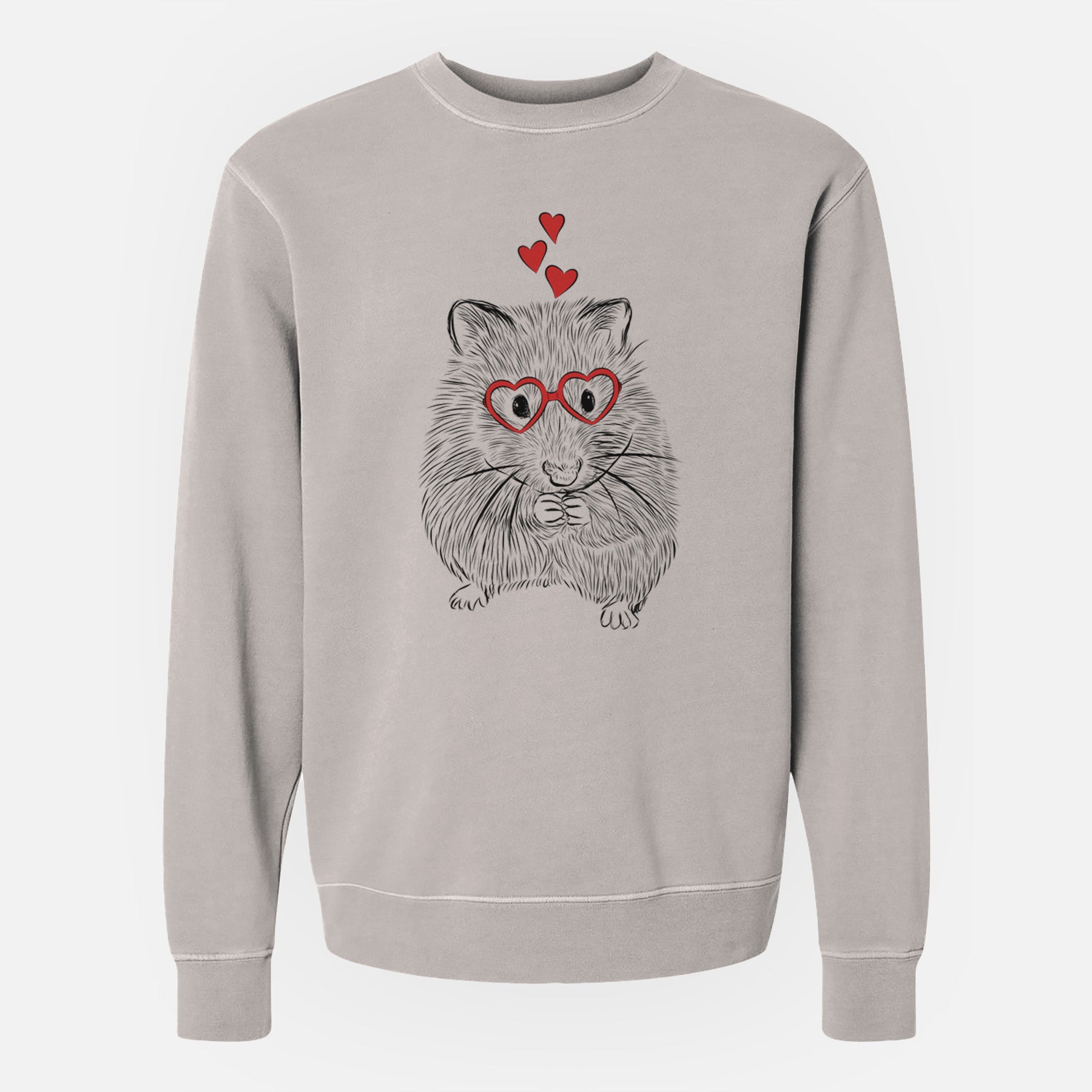 Valentine Twitch the Hamster - Unisex Pigment Dyed Crew Sweatshirt