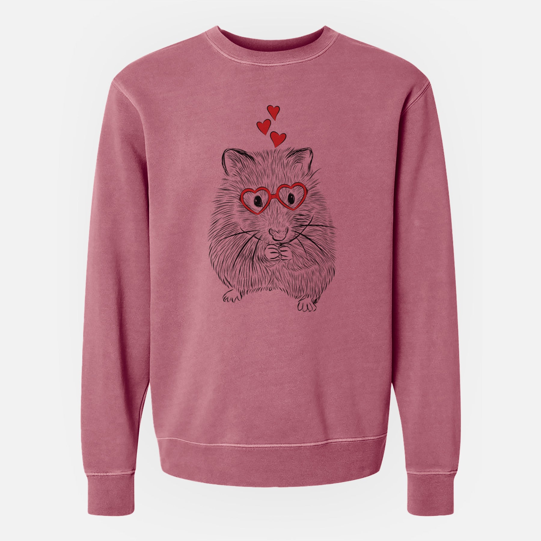 Valentine Twitch the Hamster - Unisex Pigment Dyed Crew Sweatshirt