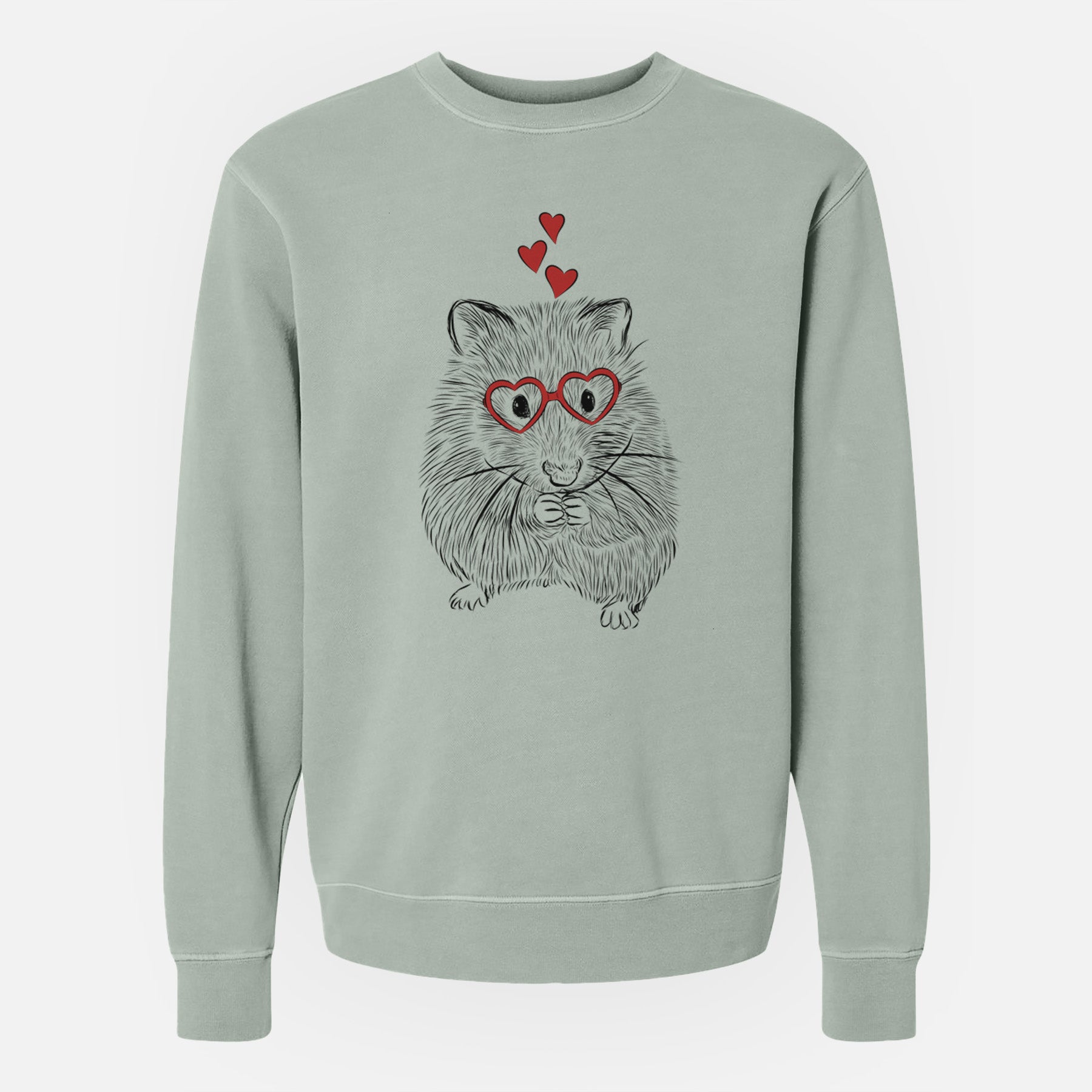 Valentine Twitch the Hamster - Unisex Pigment Dyed Crew Sweatshirt