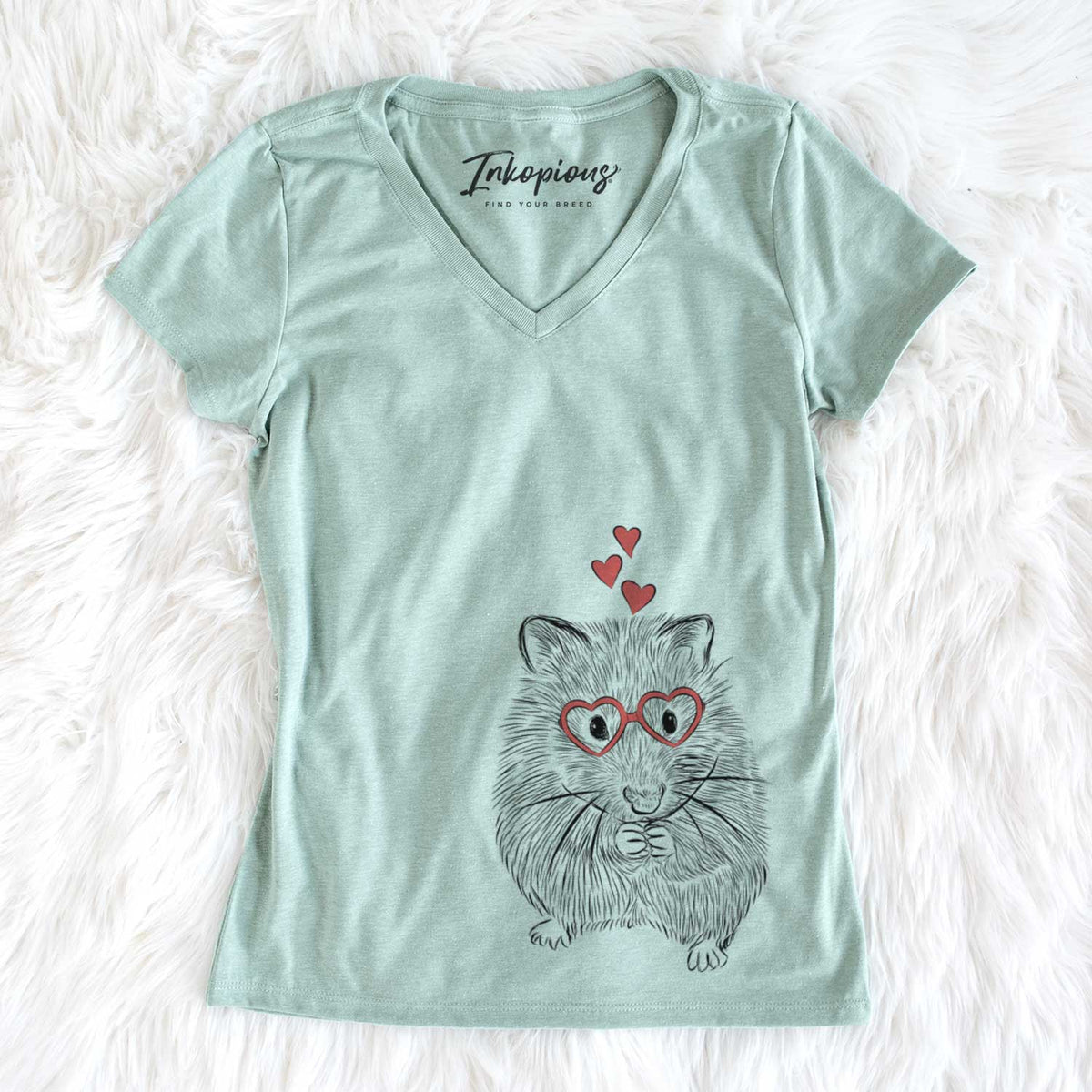 Valentine Twitch the Hamster - Women&#39;s V-neck Shirt