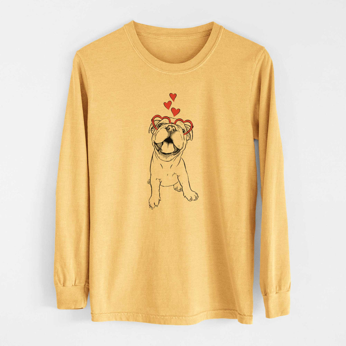 Valentine Tyke the English Bulldog - Heavyweight 100% Cotton Long Sleeve