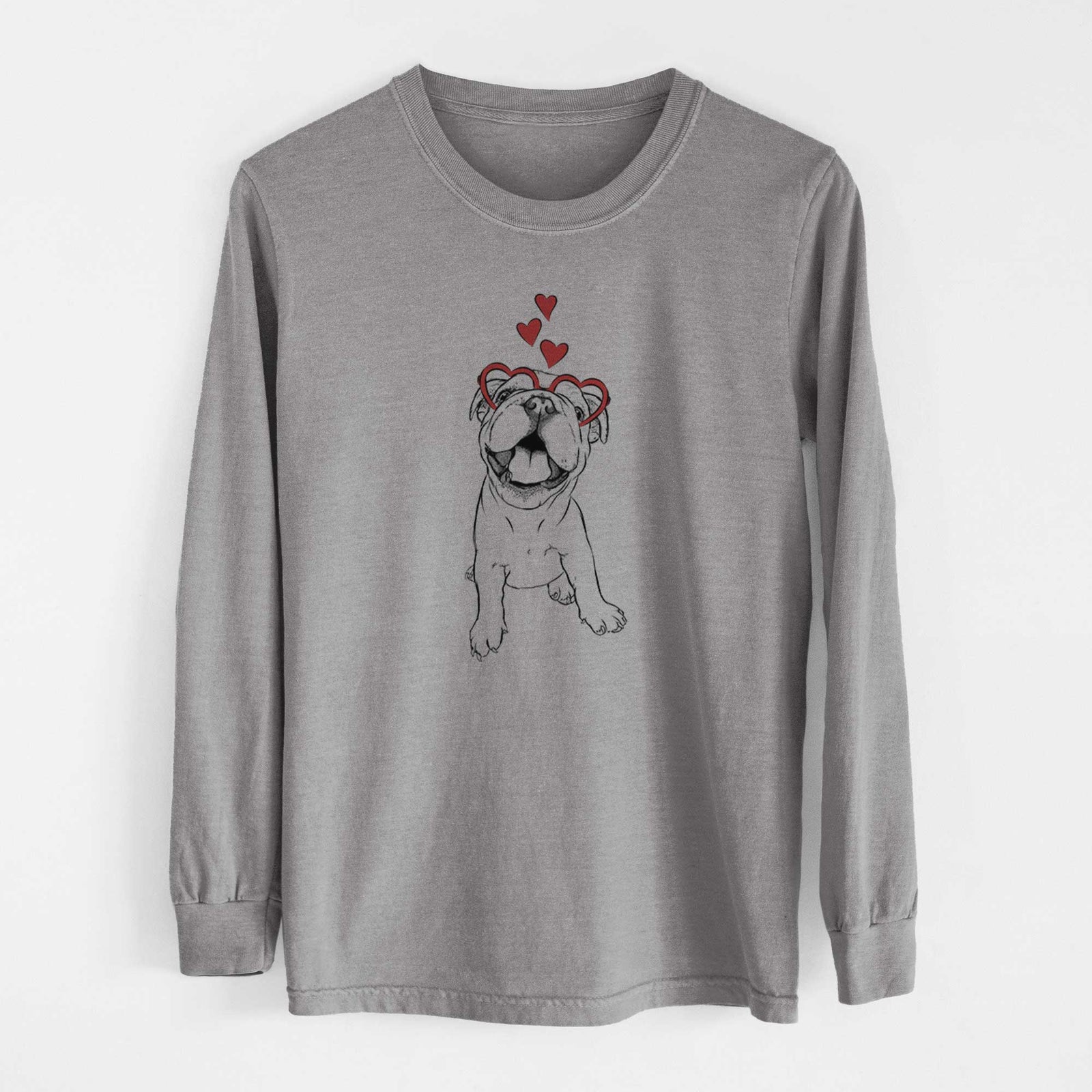 Valentine Tyke the English Bulldog - Heavyweight 100% Cotton Long Sleeve