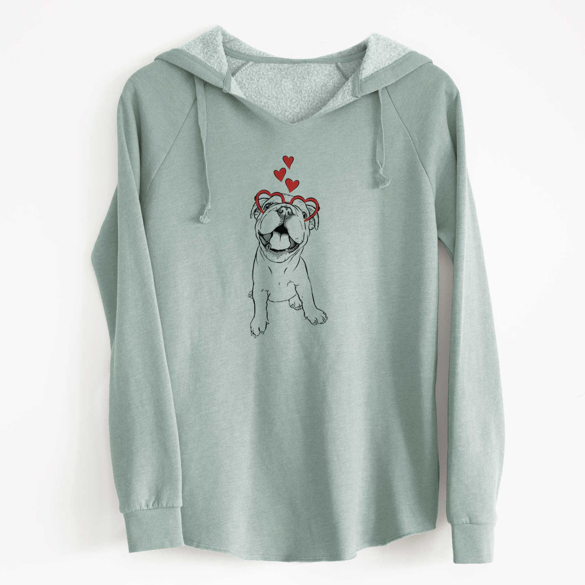 Valentine Tyke the English Bulldog - Cali Wave Hooded Sweatshirt