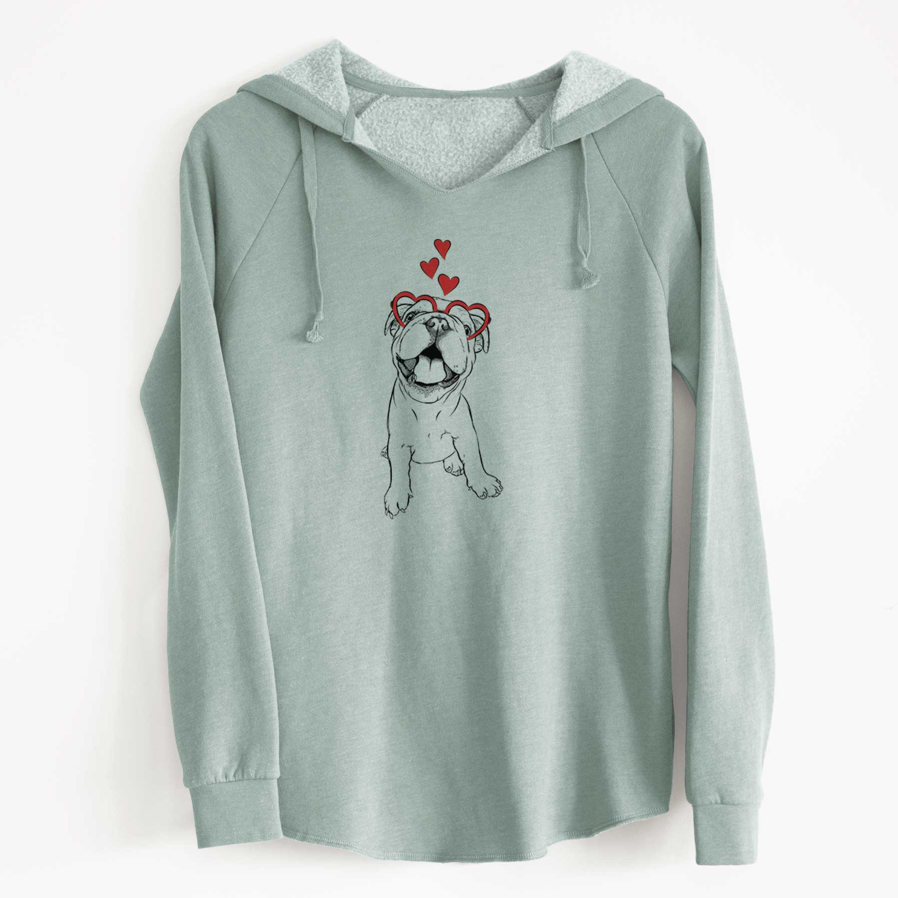 Valentine Tyke the English Bulldog - Cali Wave Hooded Sweatshirt