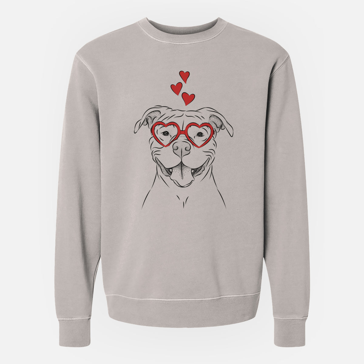 Valentine Tyson the American Bulldog - Unisex Pigment Dyed Crew Sweatshirt