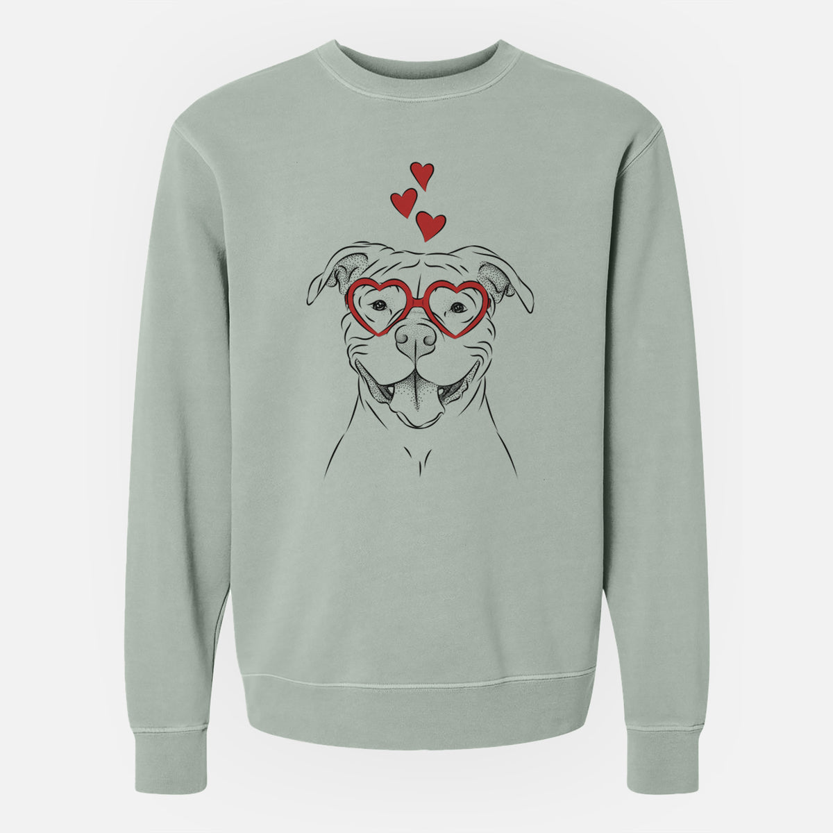 Valentine Tyson the American Bulldog - Unisex Pigment Dyed Crew Sweatshirt