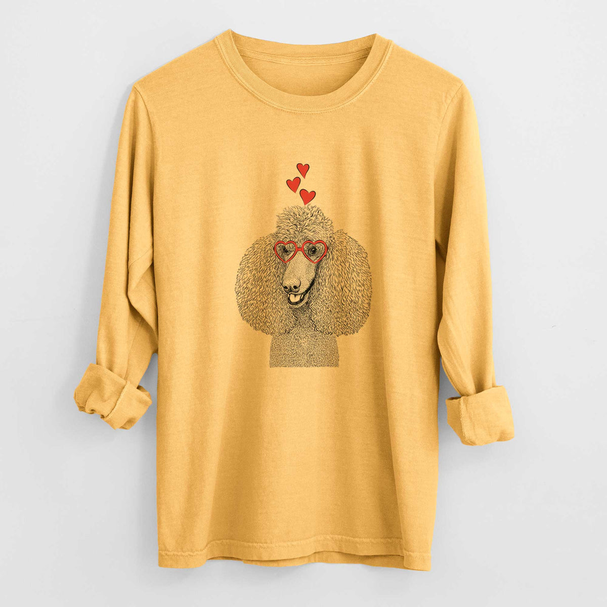 Valentine Uncle Tucker the Poodle - Heavyweight 100% Cotton Long Sleeve