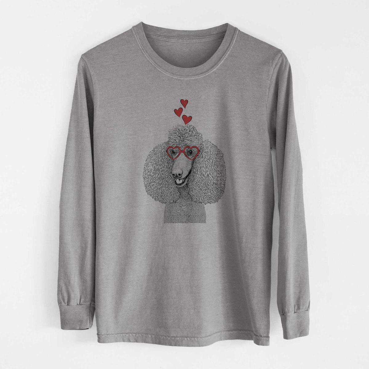 Valentine Uncle Tucker the Poodle - Heavyweight 100% Cotton Long Sleeve