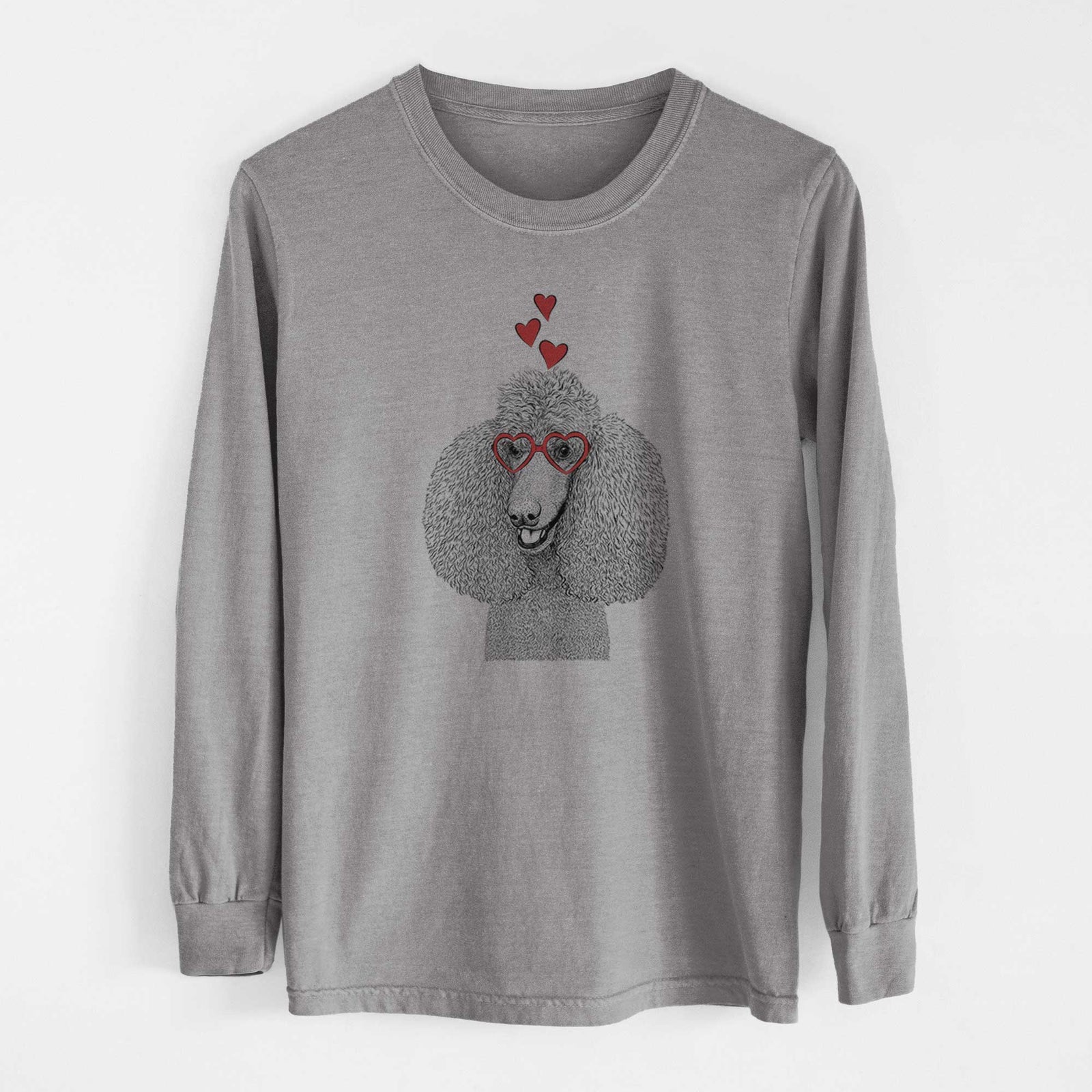 Valentine Uncle Tucker the Poodle - Heavyweight 100% Cotton Long Sleeve
