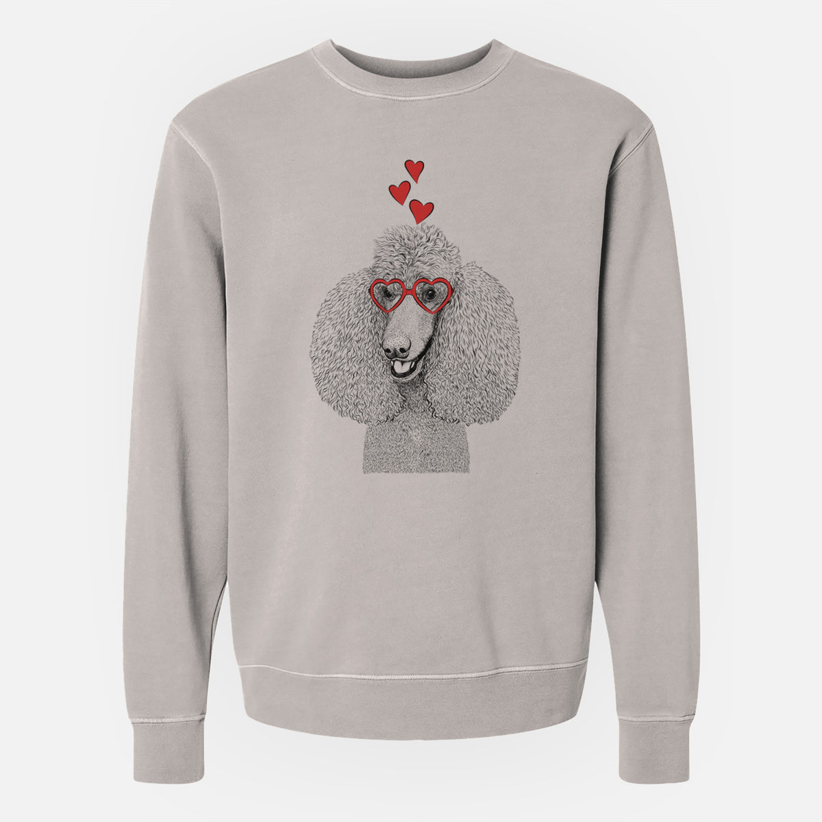Valentine Uncle Tucker the Poodle - Unisex Pigment Dyed Crew Sweatshirt