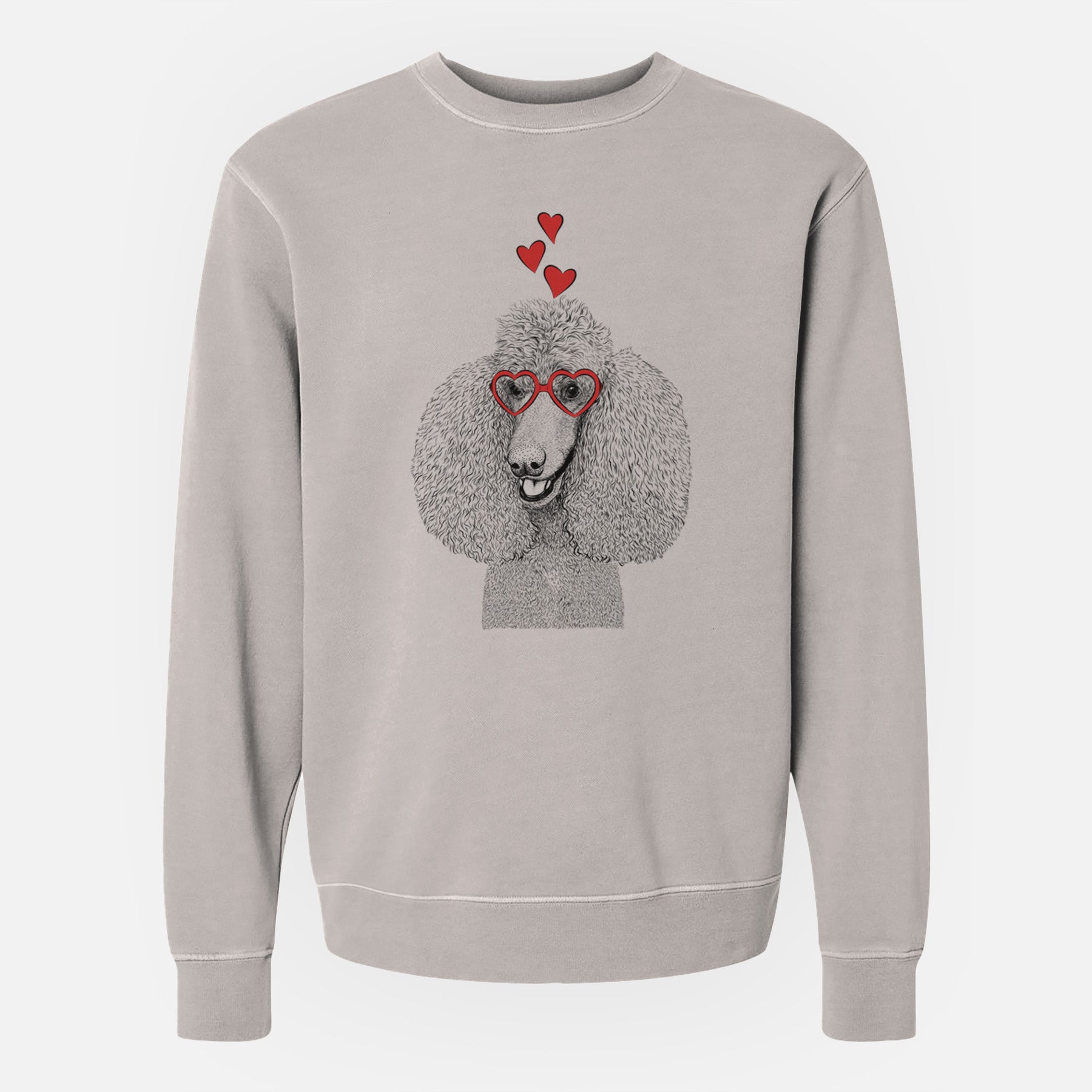 Valentine Uncle Tucker the Poodle - Unisex Pigment Dyed Crew Sweatshirt