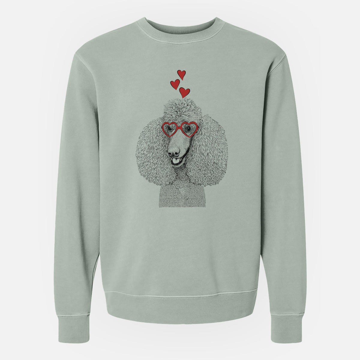 Valentine Uncle Tucker the Poodle - Unisex Pigment Dyed Crew Sweatshirt