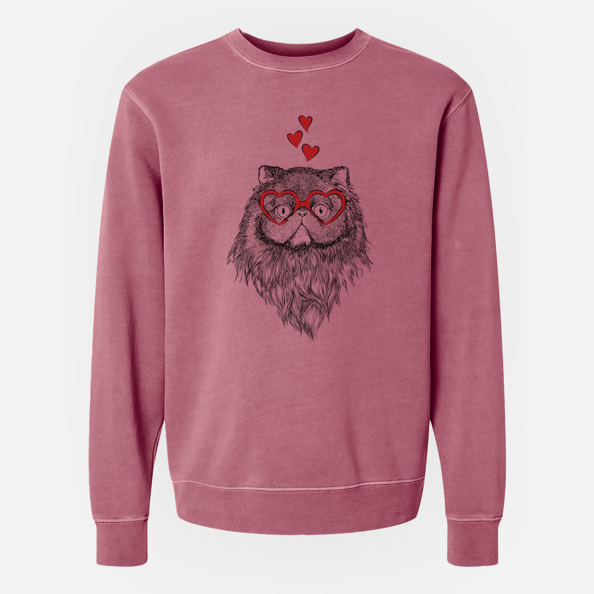 Valentine Vader the Persian Cat - Unisex Pigment Dyed Crew Sweatshirt