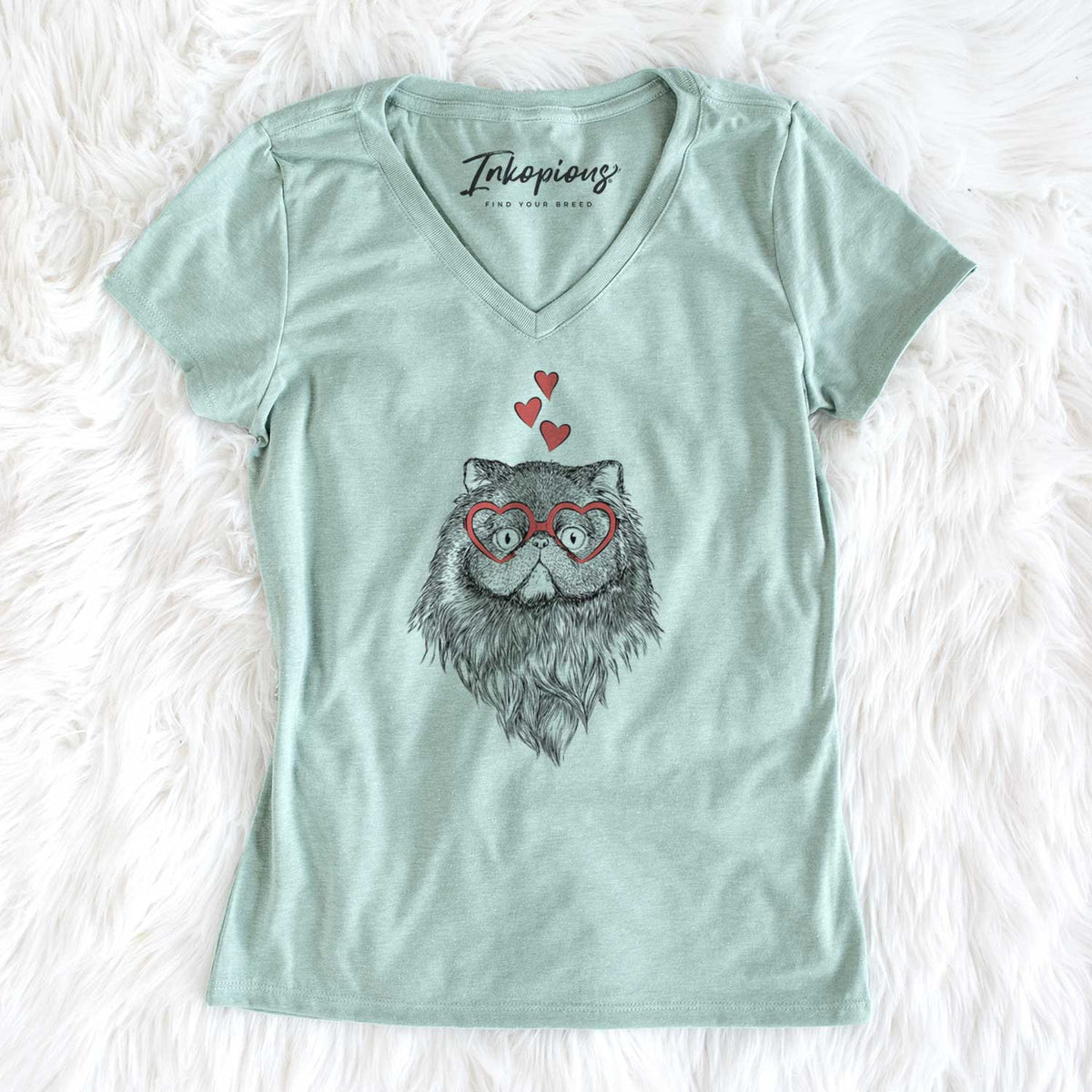 Valentine Vader the Persian Cat - Women's V-neck Shirt
