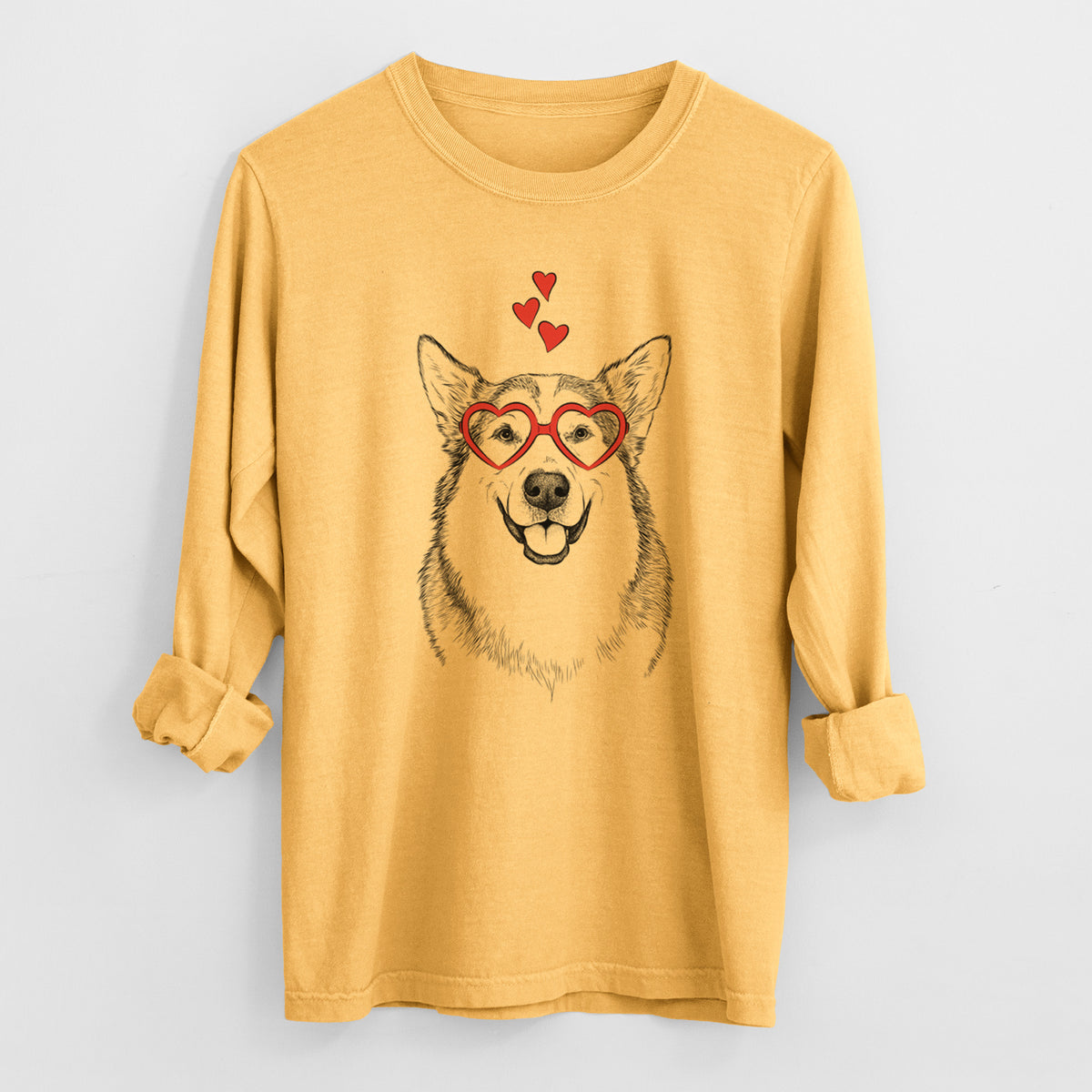 Valentine Vader the Alaskan Malamute - Heavyweight 100% Cotton Long Sleeve