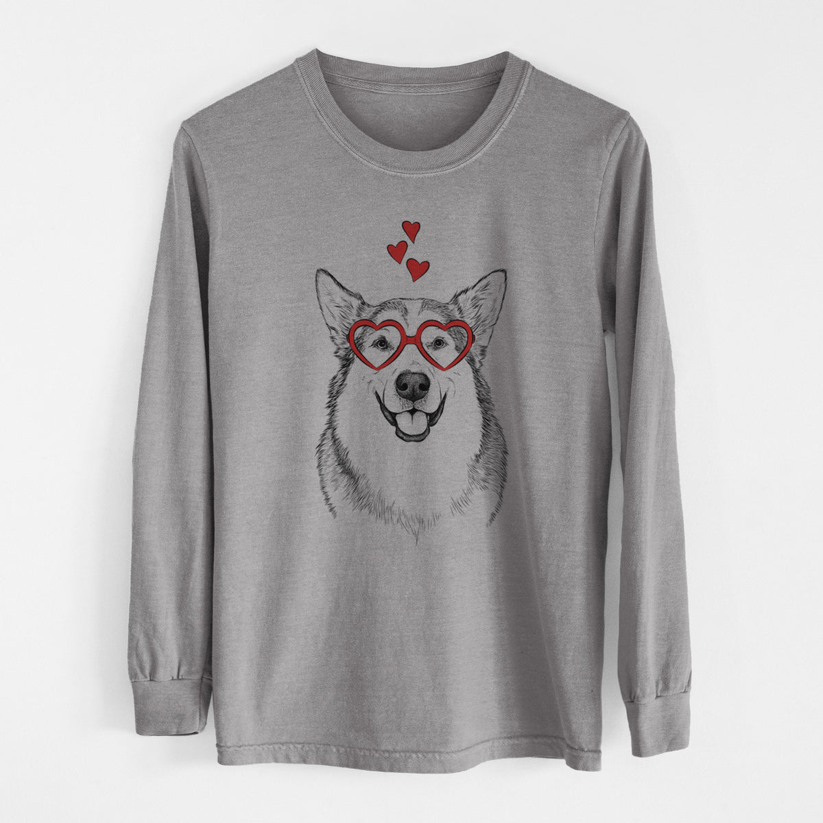 Valentine Vader the Alaskan Malamute - Heavyweight 100% Cotton Long Sleeve