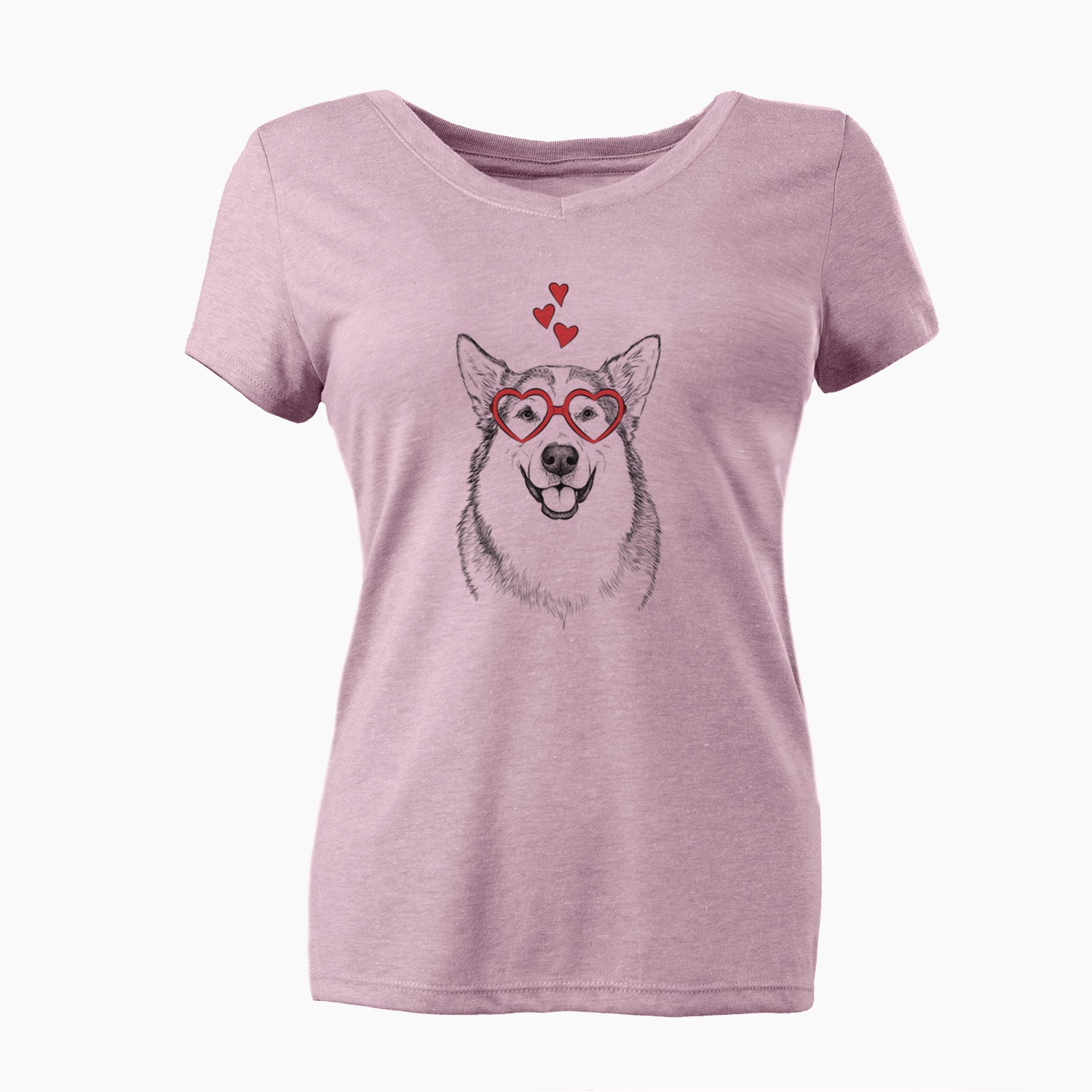 Valentine Vader the Alaskan Malamute - Women's Perfect V-neck Shirt