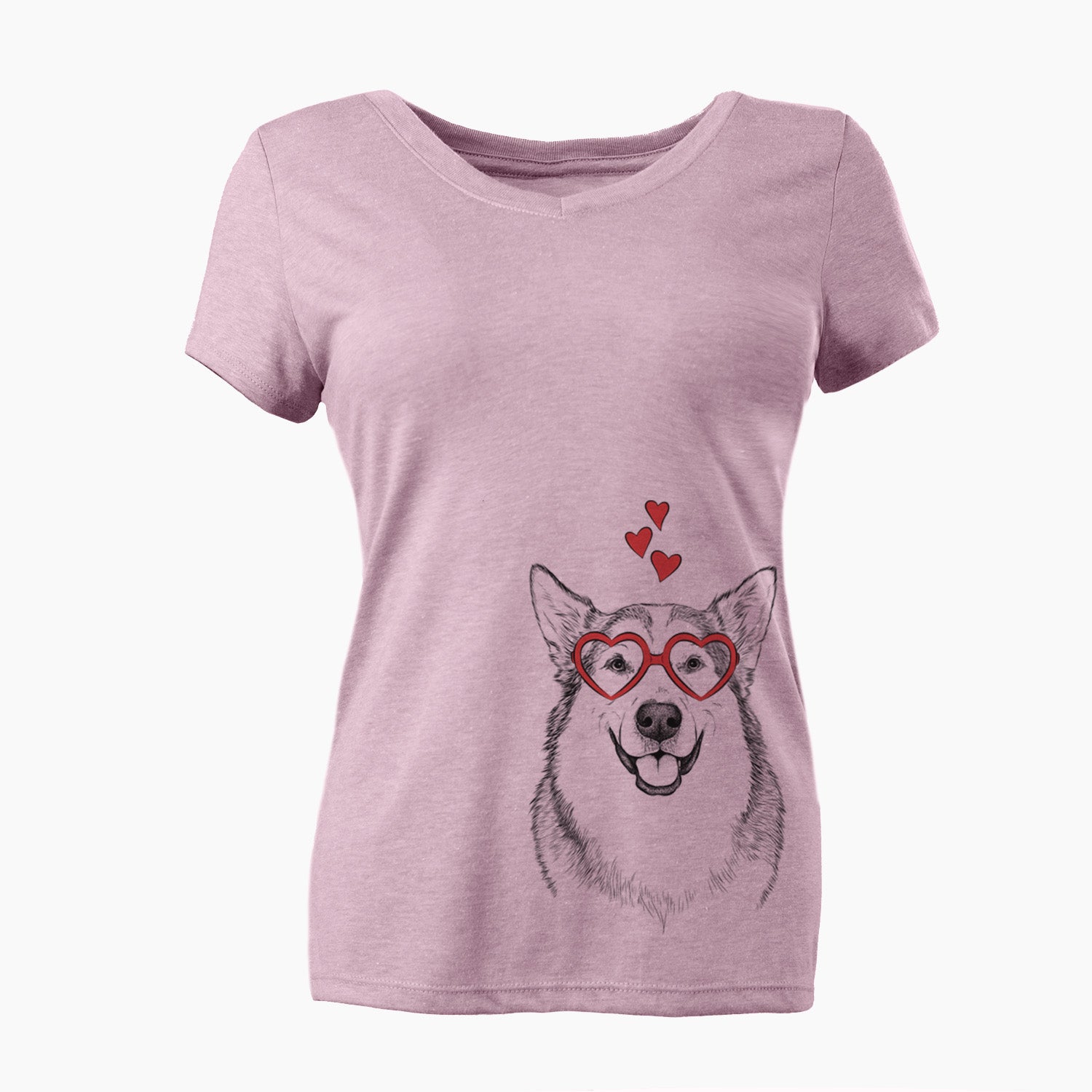 Valentine Vader the Alaskan Malamute - Women's Perfect V-neck Shirt