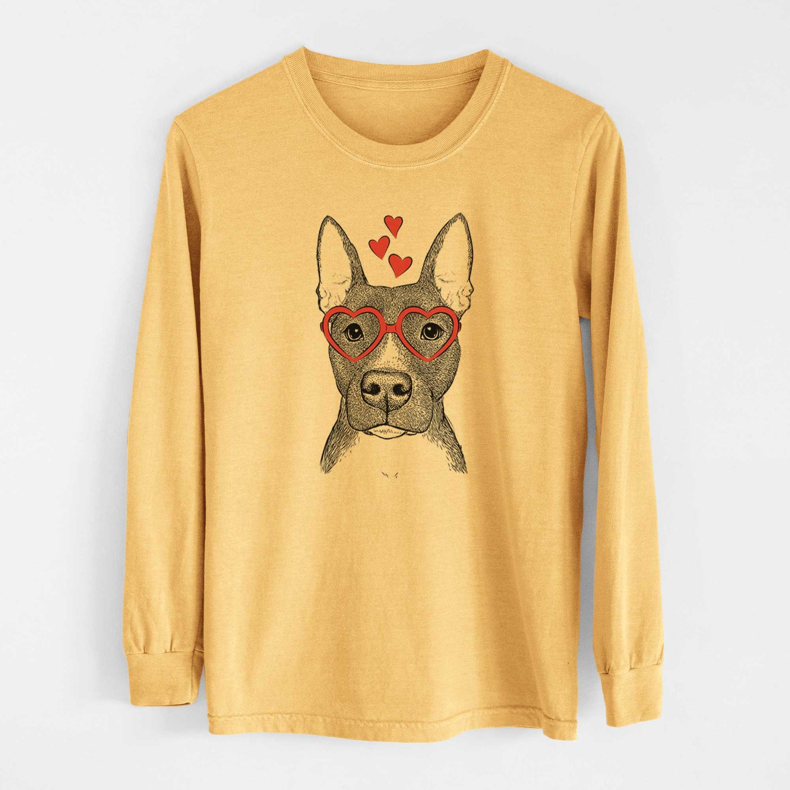 Valentine Violet the Pitbull - Heavyweight 100% Cotton Long Sleeve