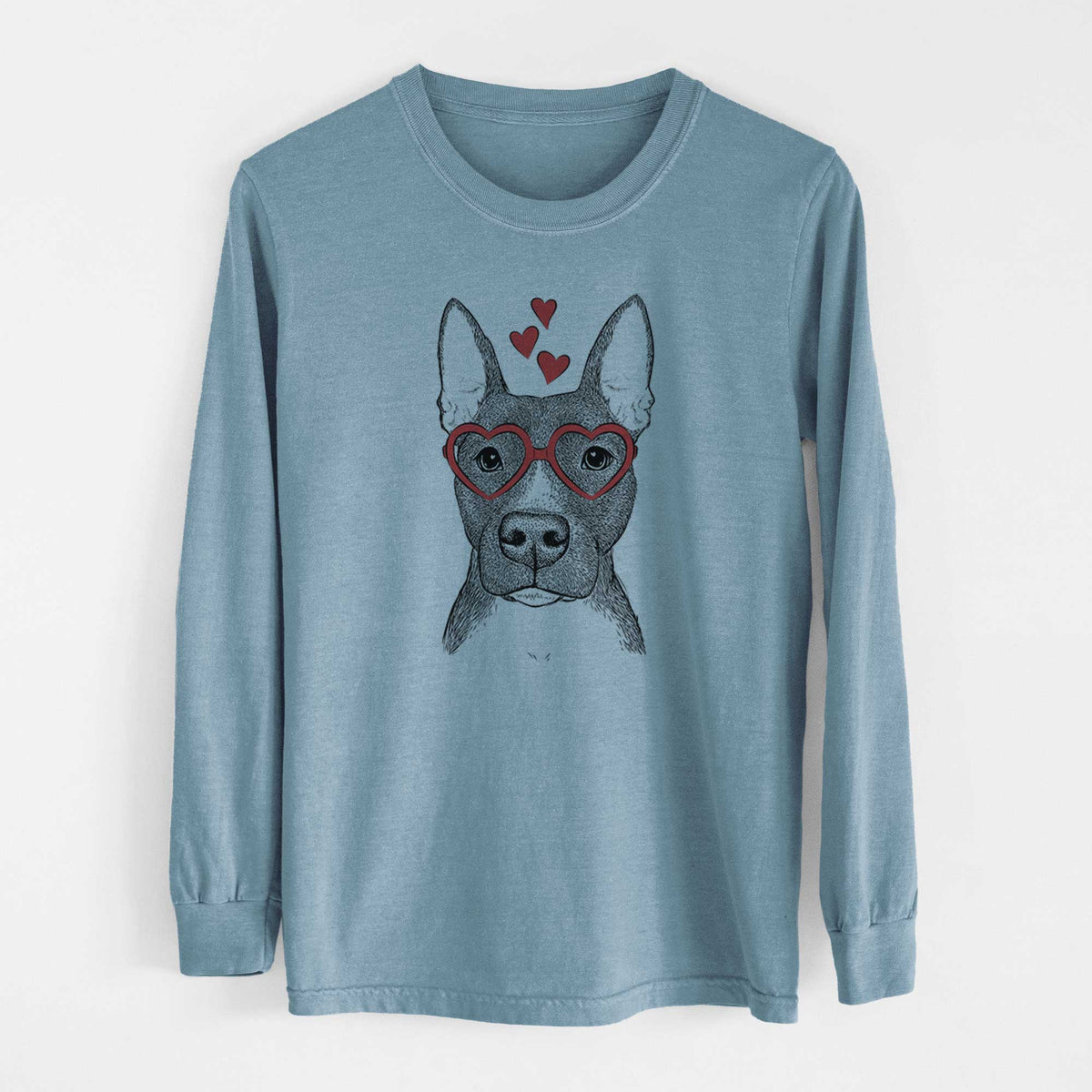 Valentine Violet the Pitbull - Heavyweight 100% Cotton Long Sleeve