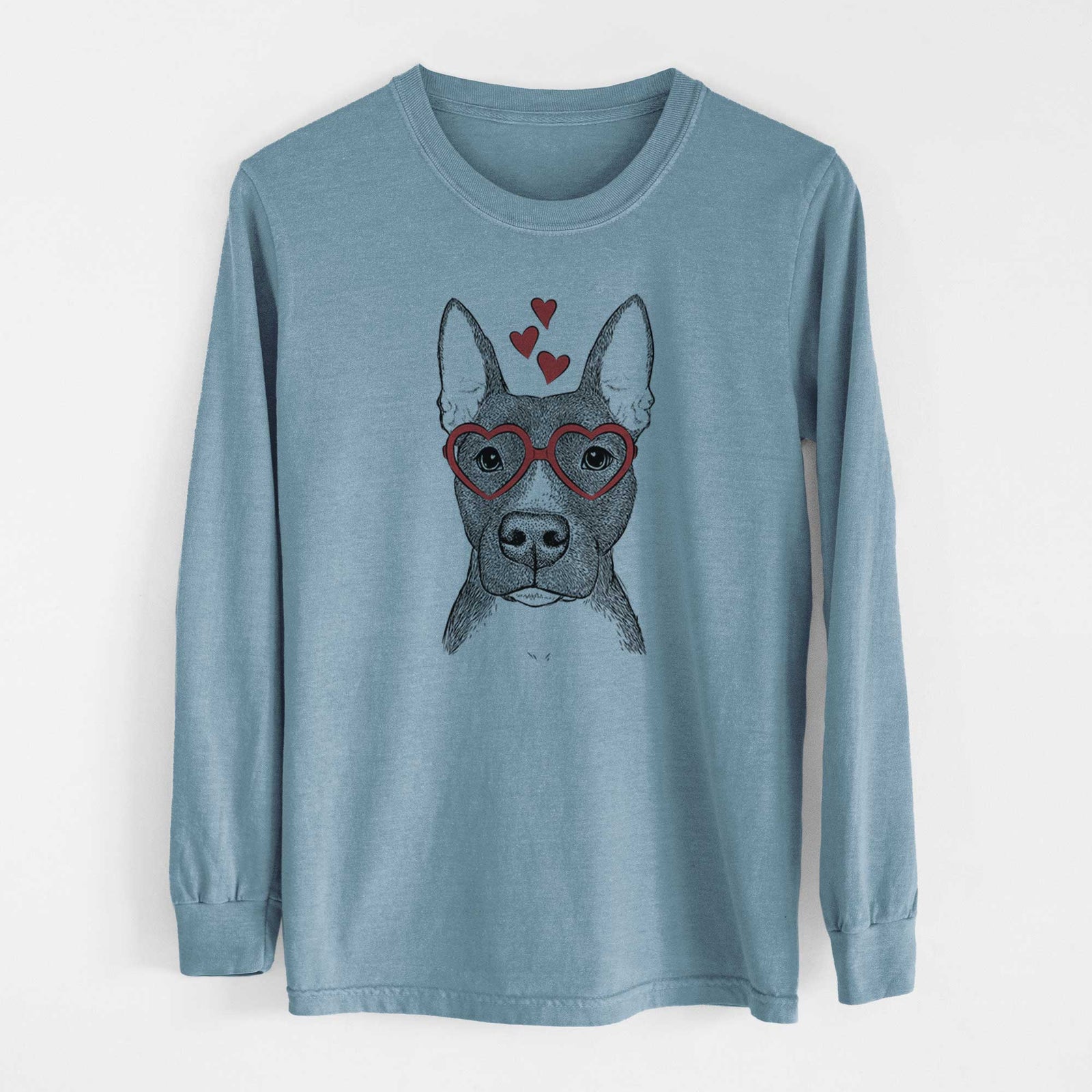 Valentine Violet the Pitbull - Heavyweight 100% Cotton Long Sleeve