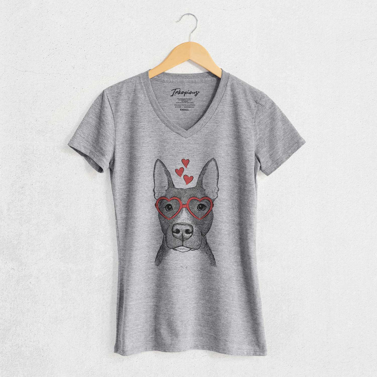 Valentine Violet the Pitbull - Women's V-neck Shirt