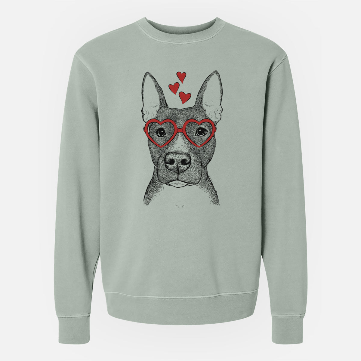 Valentine Violet the Pitbull - Unisex Pigment Dyed Crew Sweatshirt