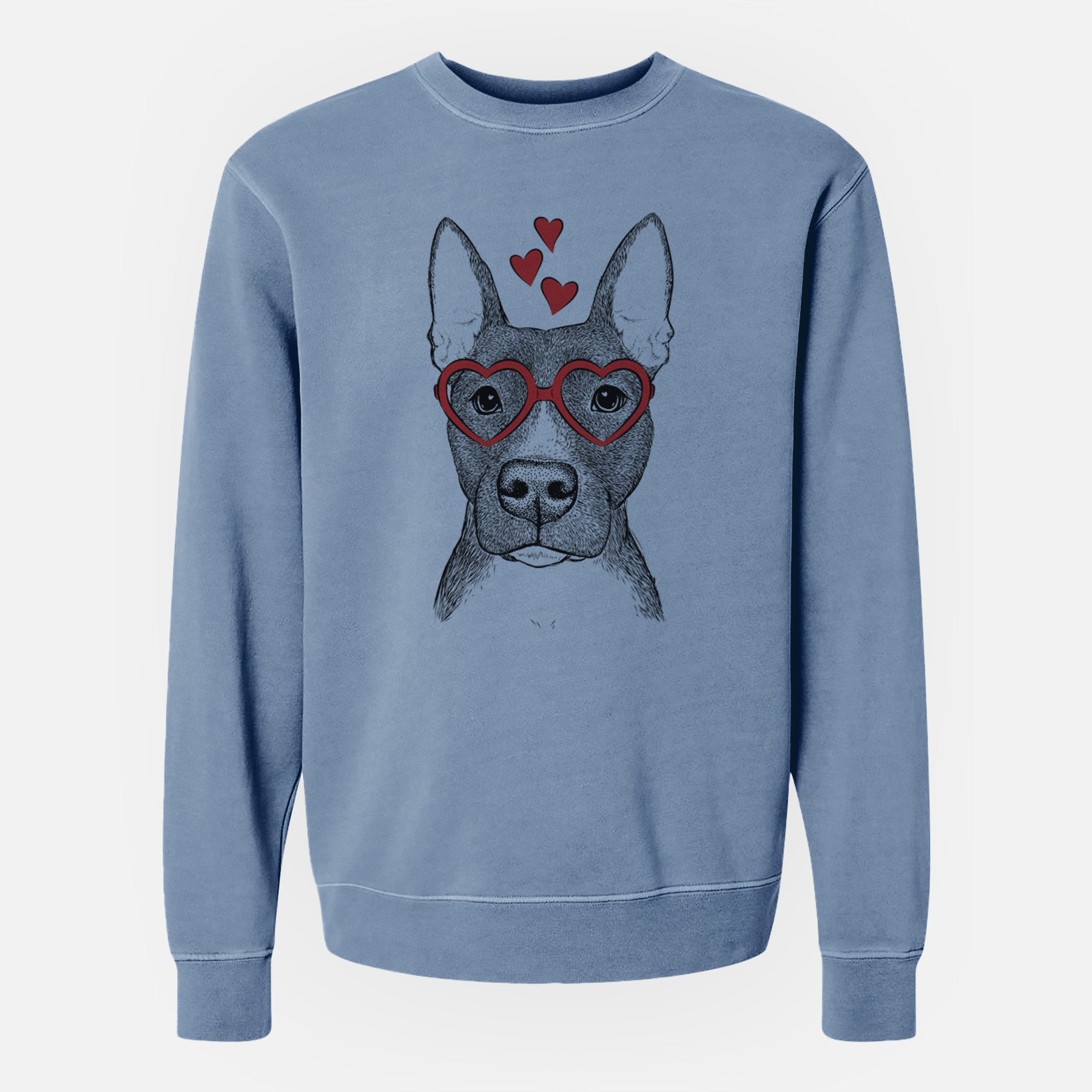 Valentine Violet the Pitbull - Unisex Pigment Dyed Crew Sweatshirt