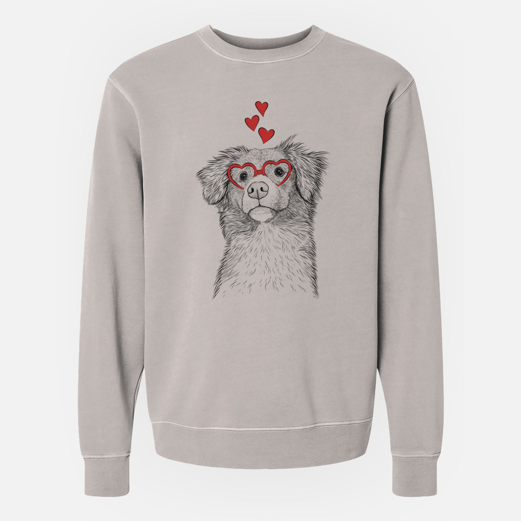 Valentine Vixen the Nova Scotia Duck Tolling Retriever - Unisex Pigment Dyed Crew Sweatshirt