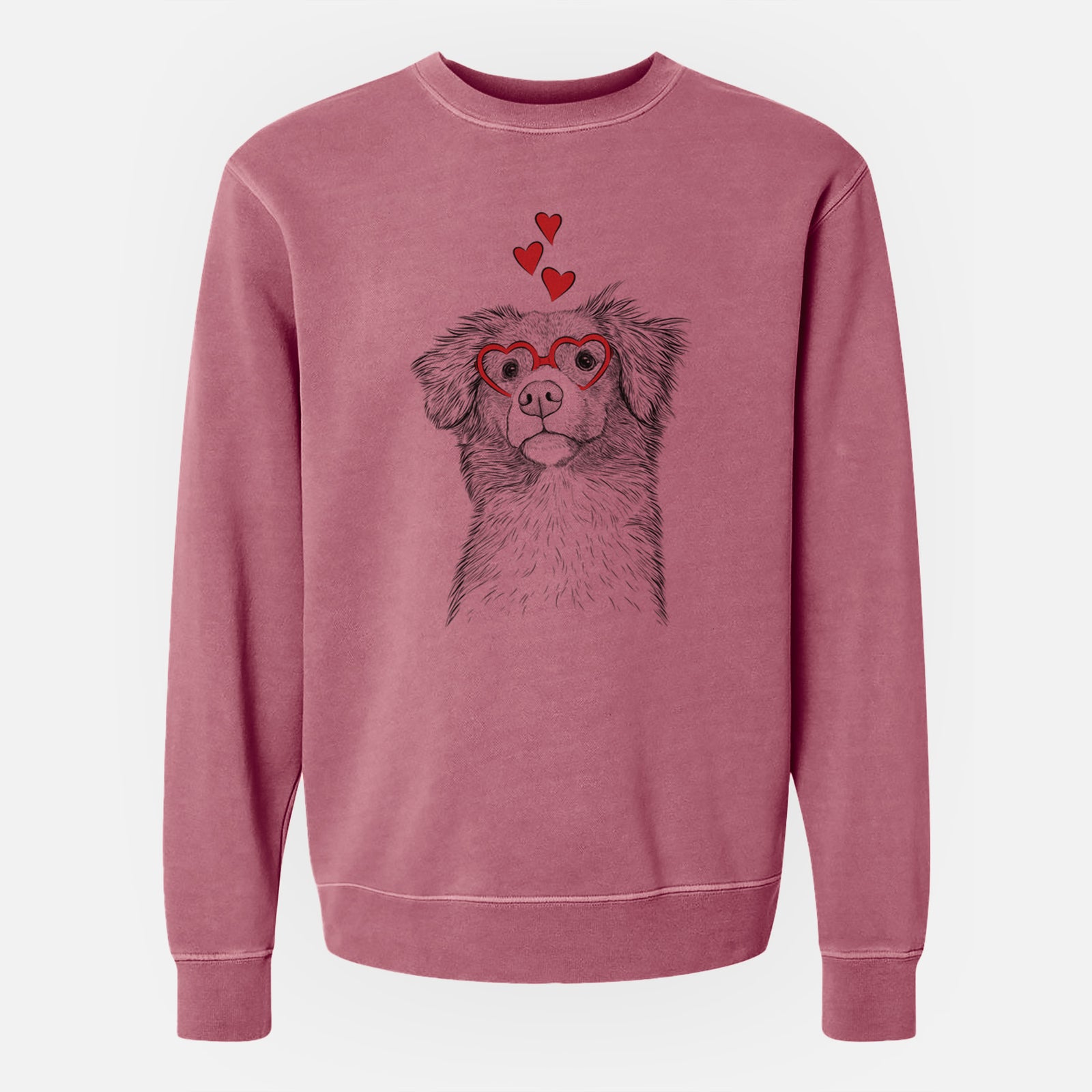 Valentine Vixen the Nova Scotia Duck Tolling Retriever - Unisex Pigment Dyed Crew Sweatshirt
