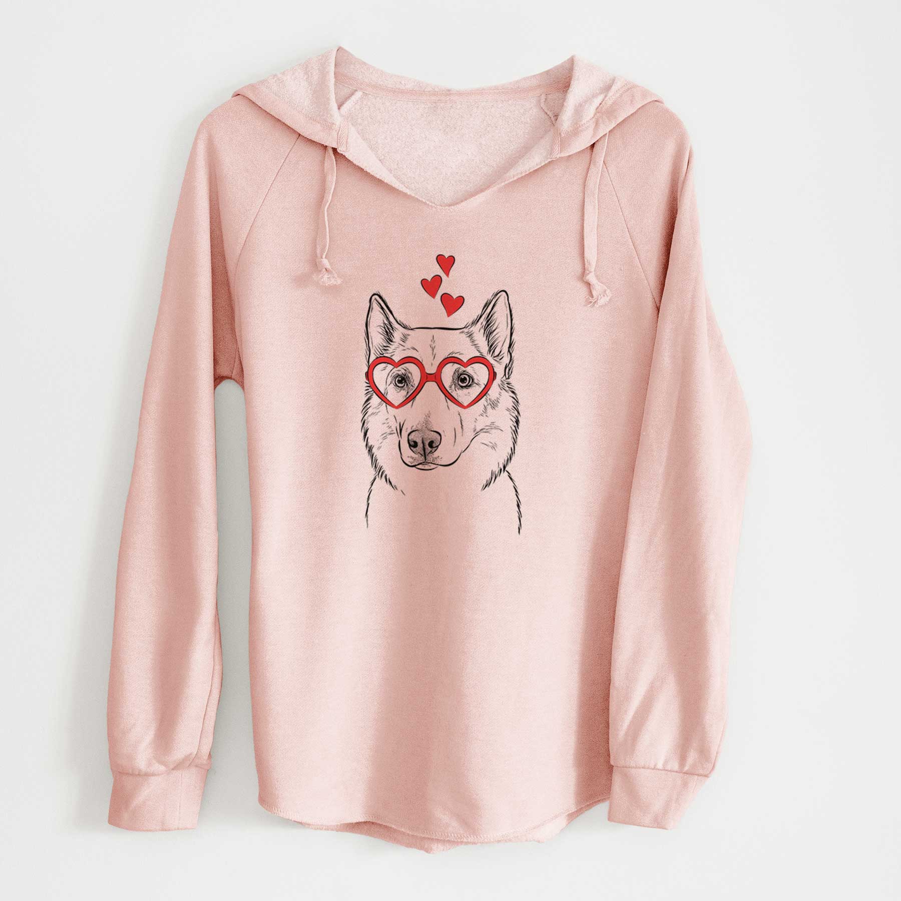 Valentine Vox the Siberian Husky - Cali Wave Hooded Sweatshirt