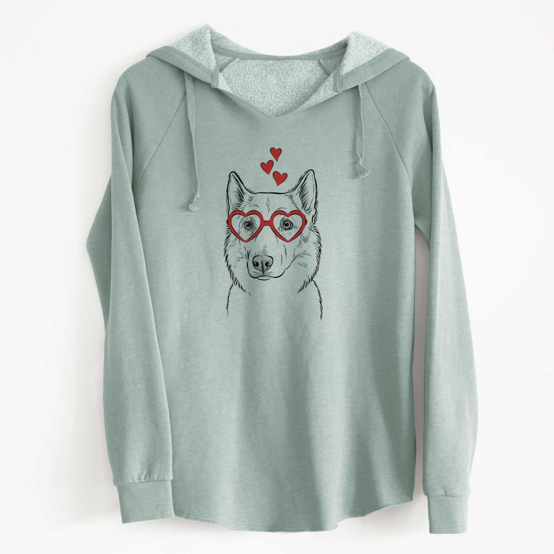 Valentine Vox the Siberian Husky - Cali Wave Hooded Sweatshirt