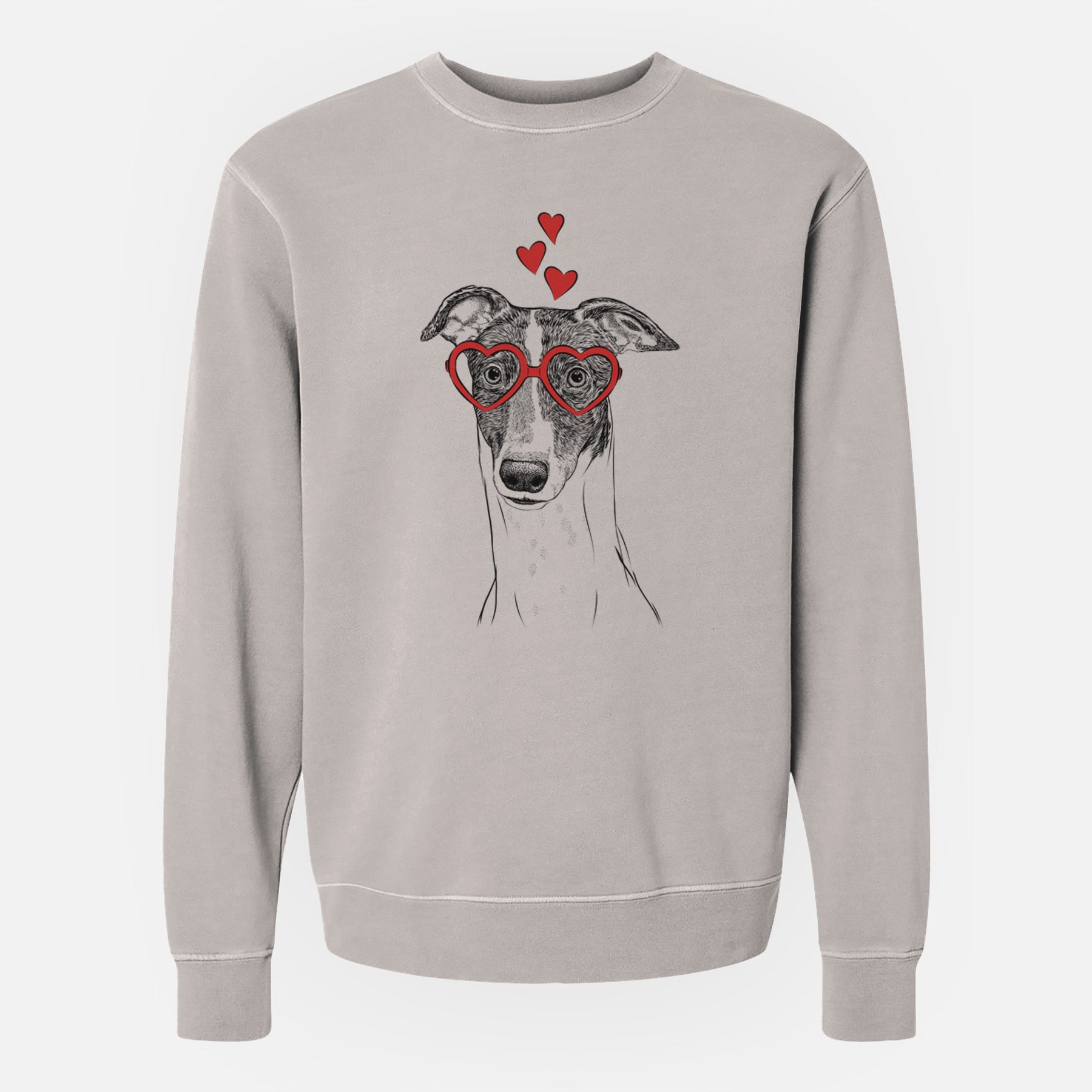 Valentine Vyncent the Greyhound - Unisex Pigment Dyed Crew Sweatshirt