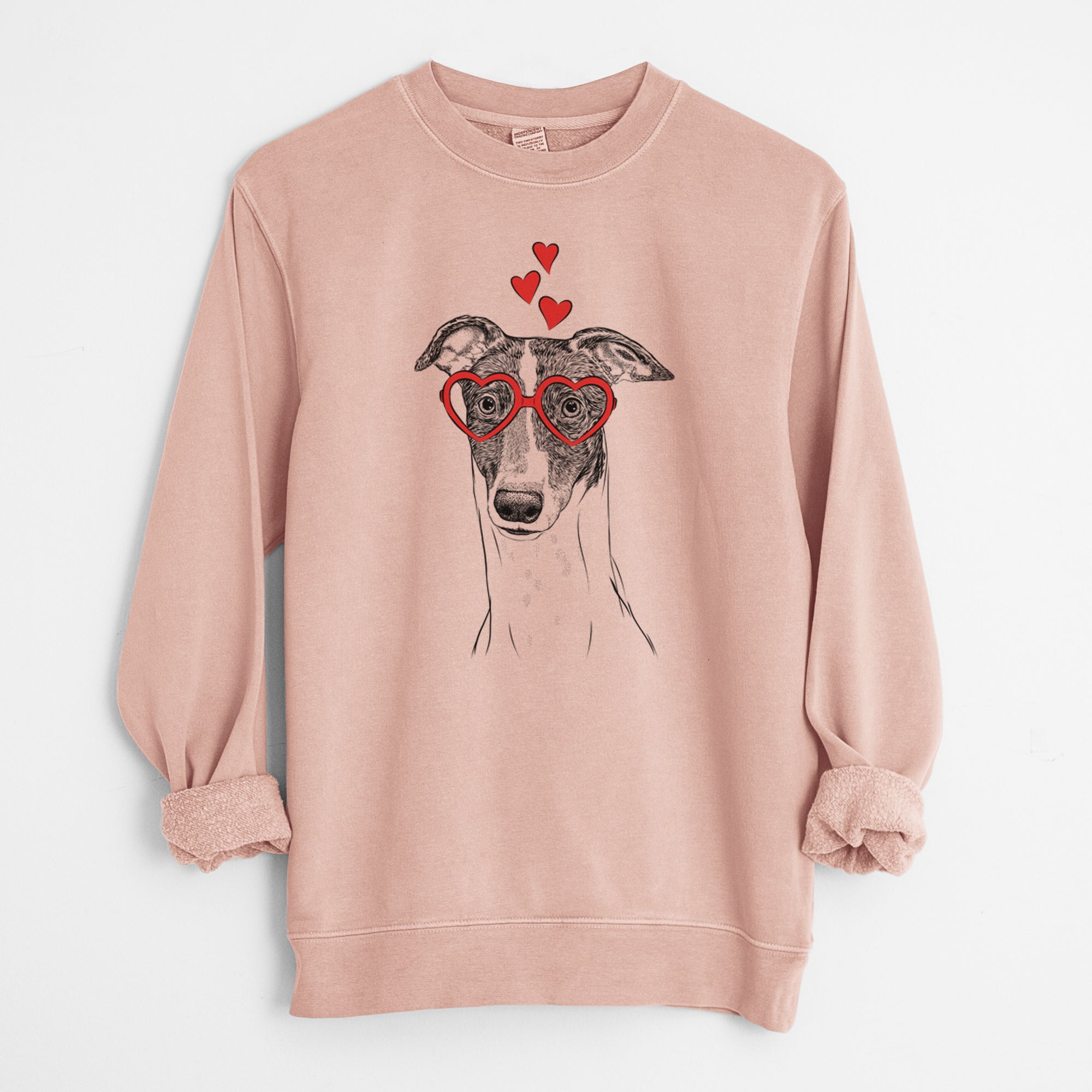 Valentine Vyncent the Greyhound - Unisex Pigment Dyed Crew Sweatshirt