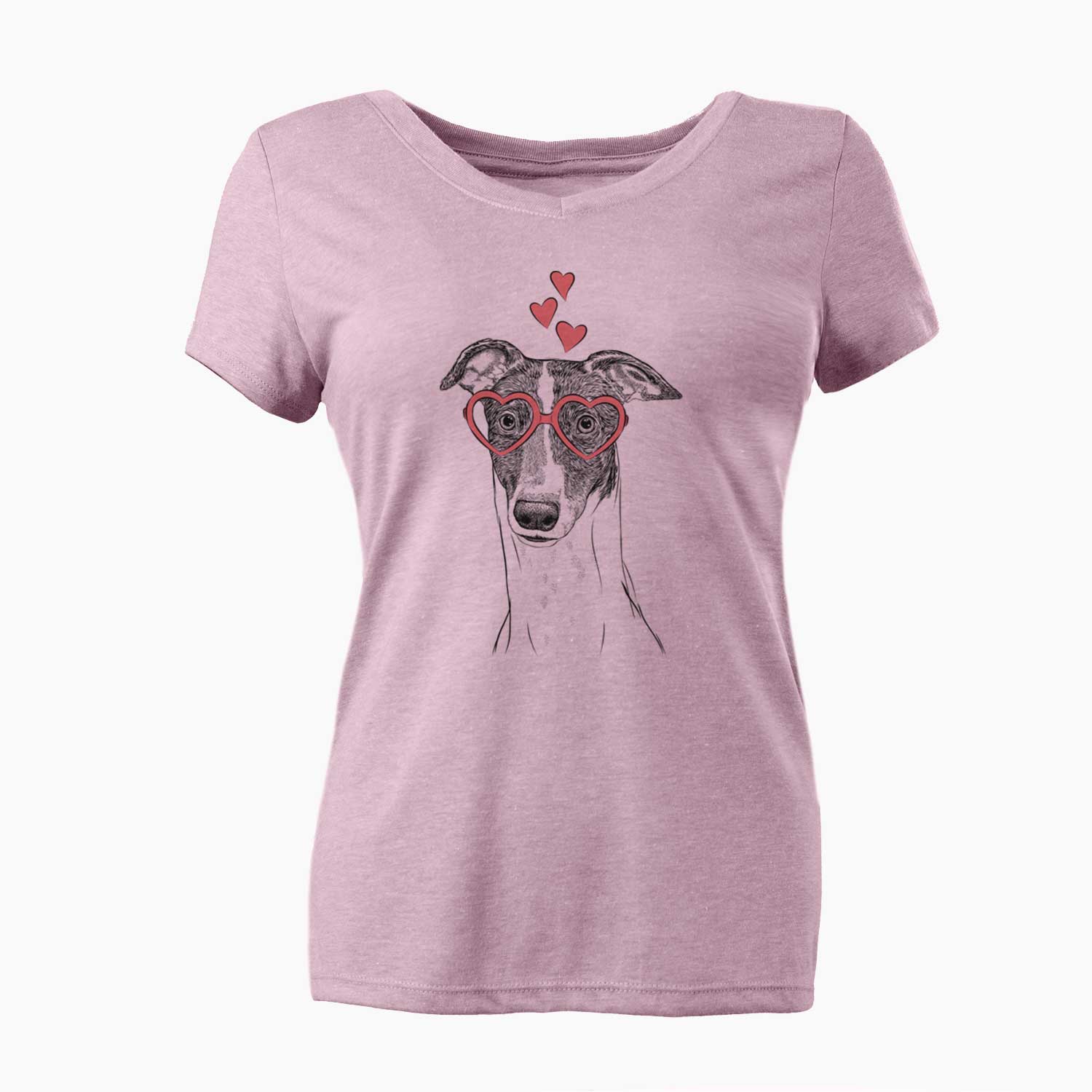 Valentine Vyncent the Greyhound - Women's V-neck Shirt